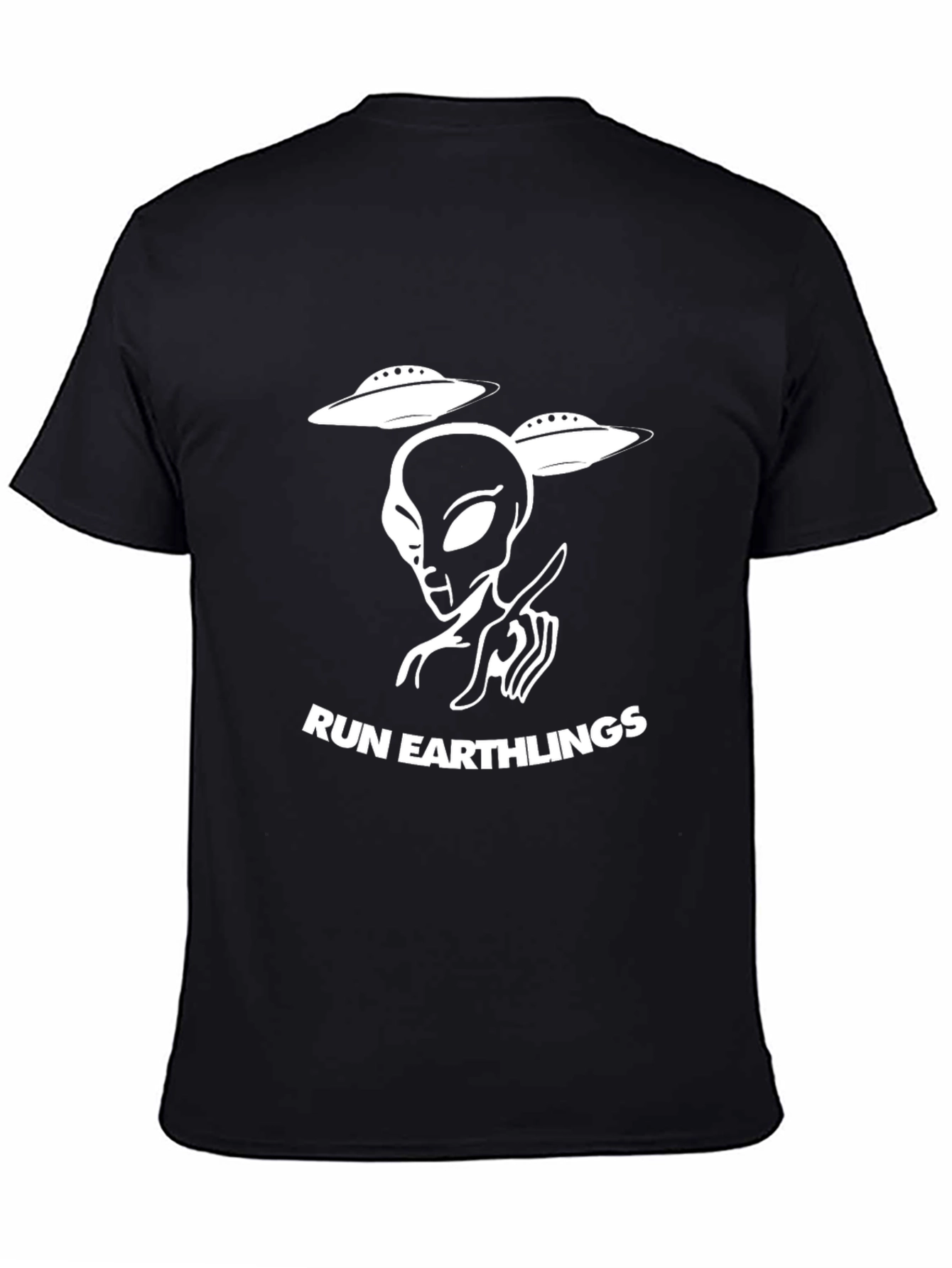 Run Earthlings Black Graphic Tee