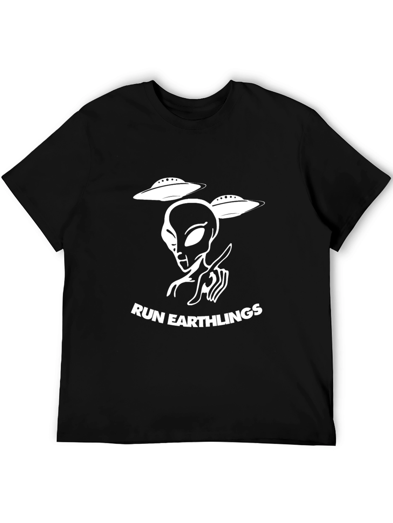 Run Earthlings Black Graphic Tee