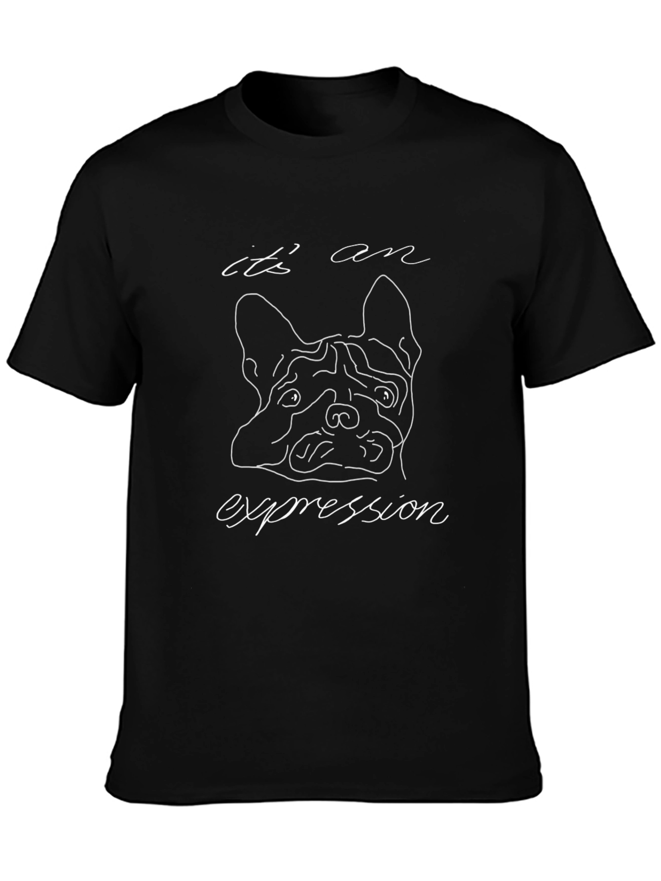 Expression Dog Graphic Tee - Black Cotton T-Shirt