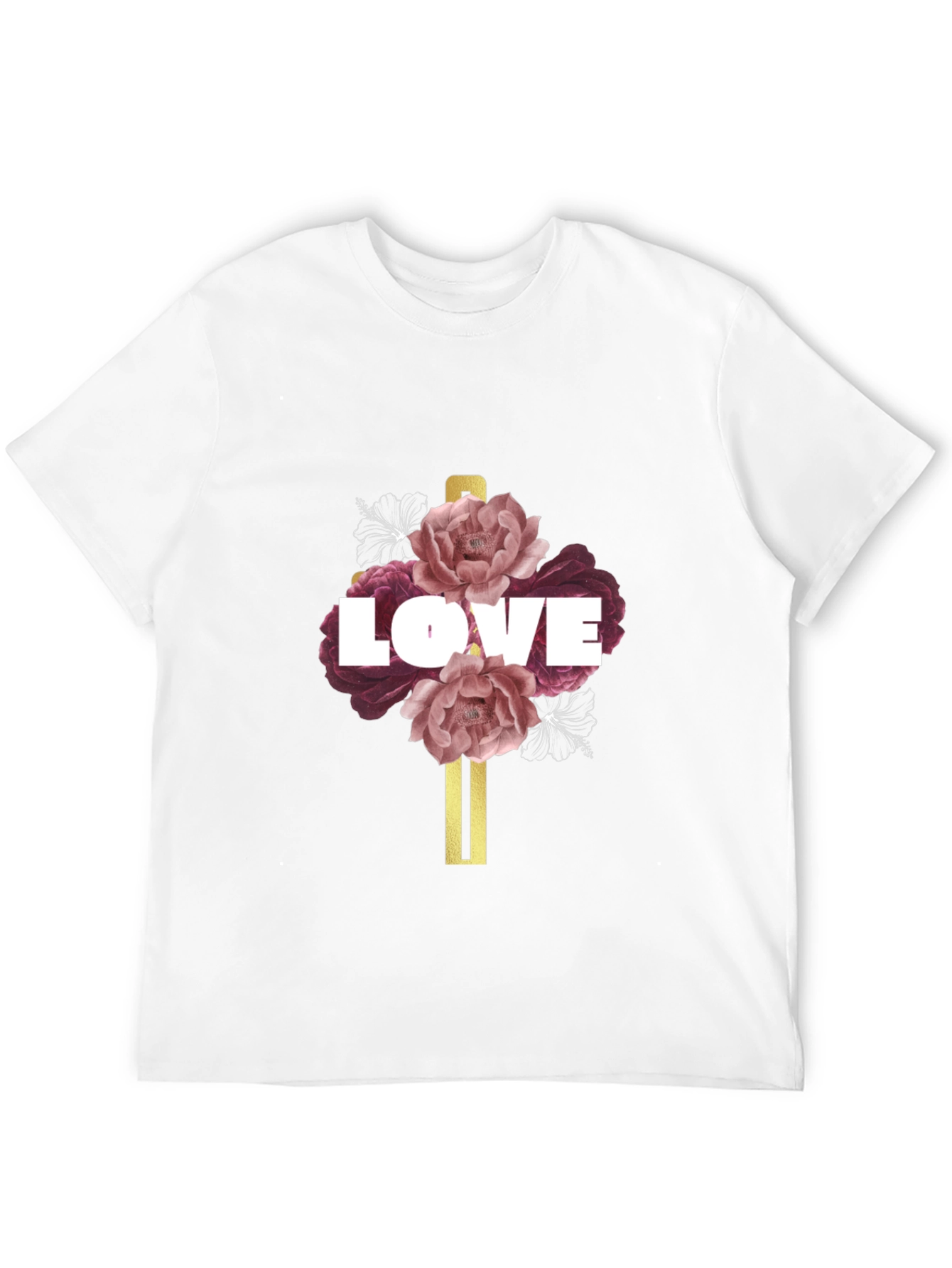 Love Floral Graphic T-Shirt - Black