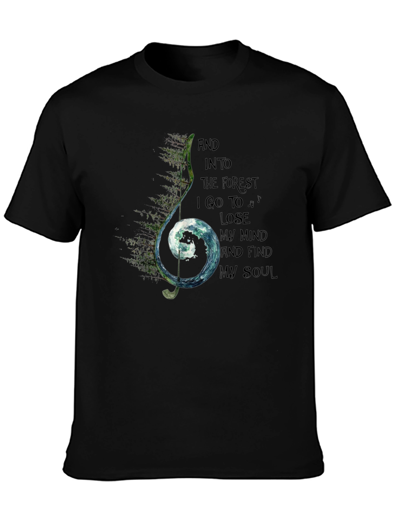Natures Melody Black T-Shirt