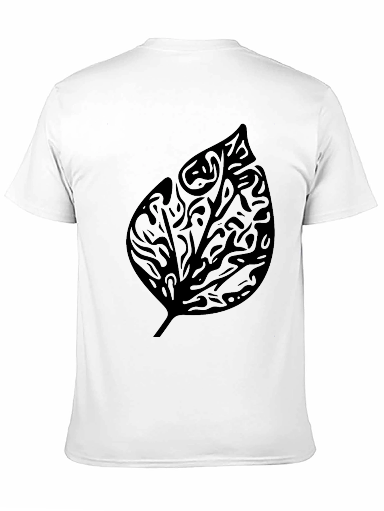 Black Leaf Print T-Shirt