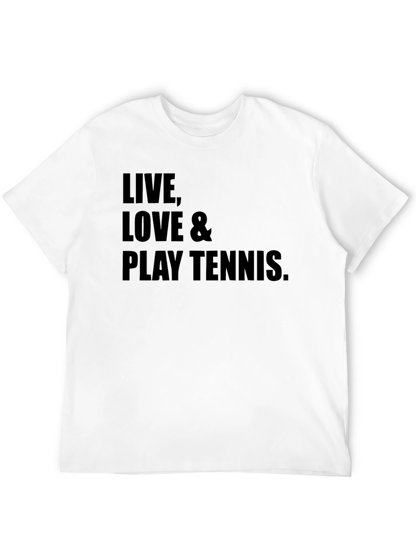 Live Love & Play Tennis T-Shirt - Black