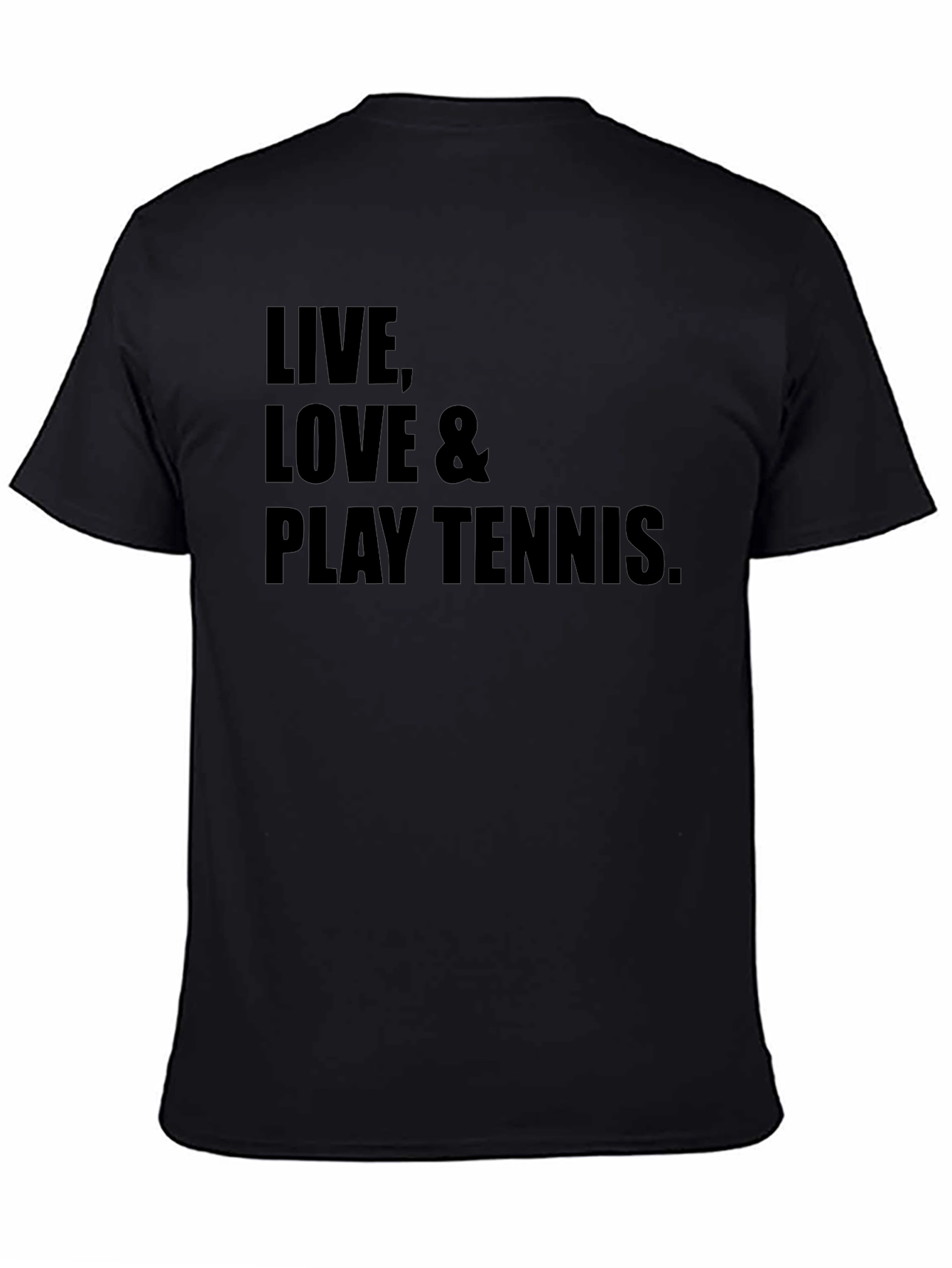 Live Love & Play Tennis T-Shirt - Black