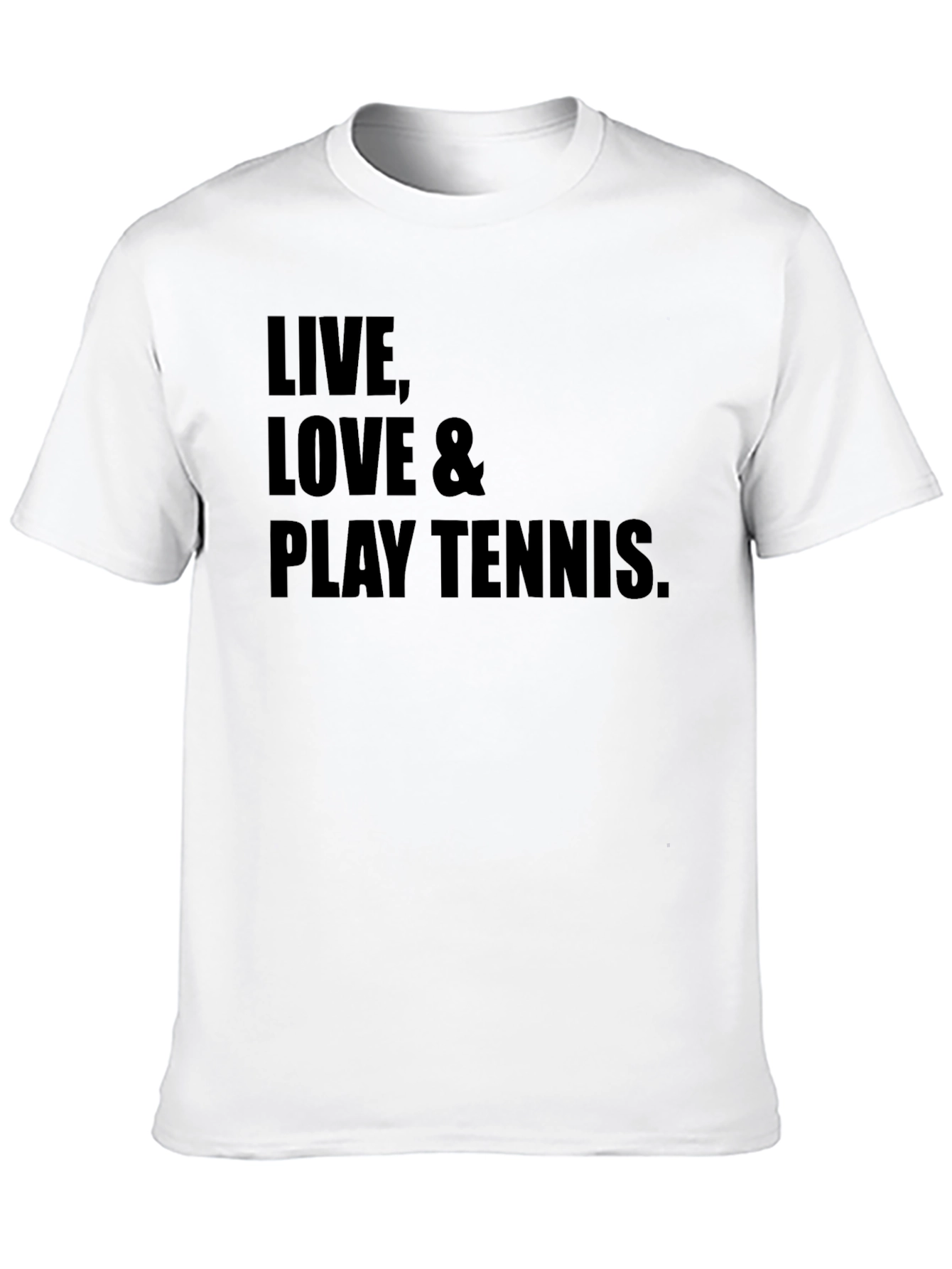 Live Love & Play Tennis T-Shirt - Black