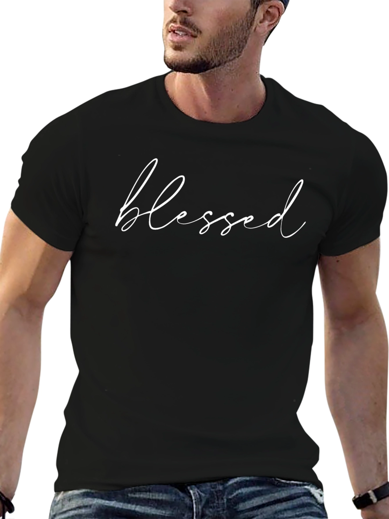 Blessed Script Tee - Stylish and Meaningful