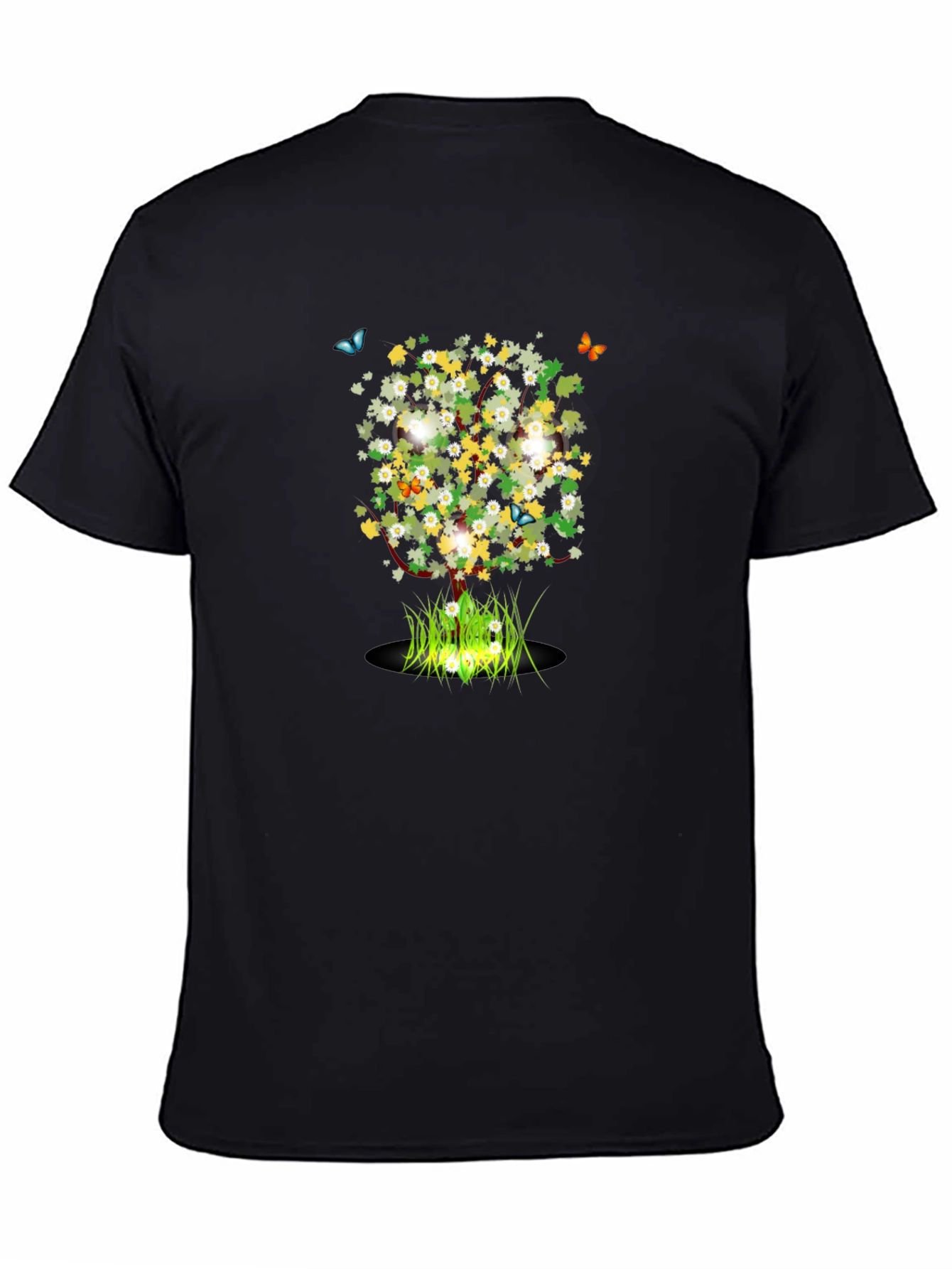 Nature Tree Graphic Black T-Shirt
