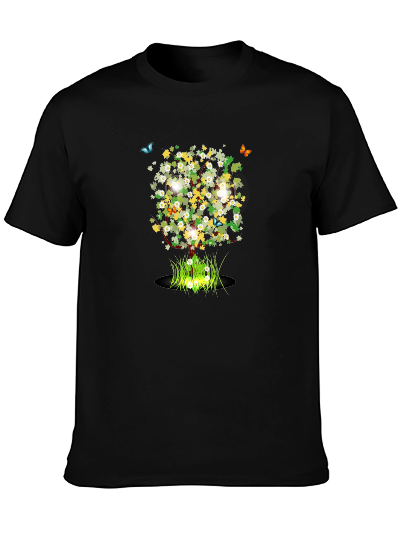 Nature Tree Graphic Black T-Shirt