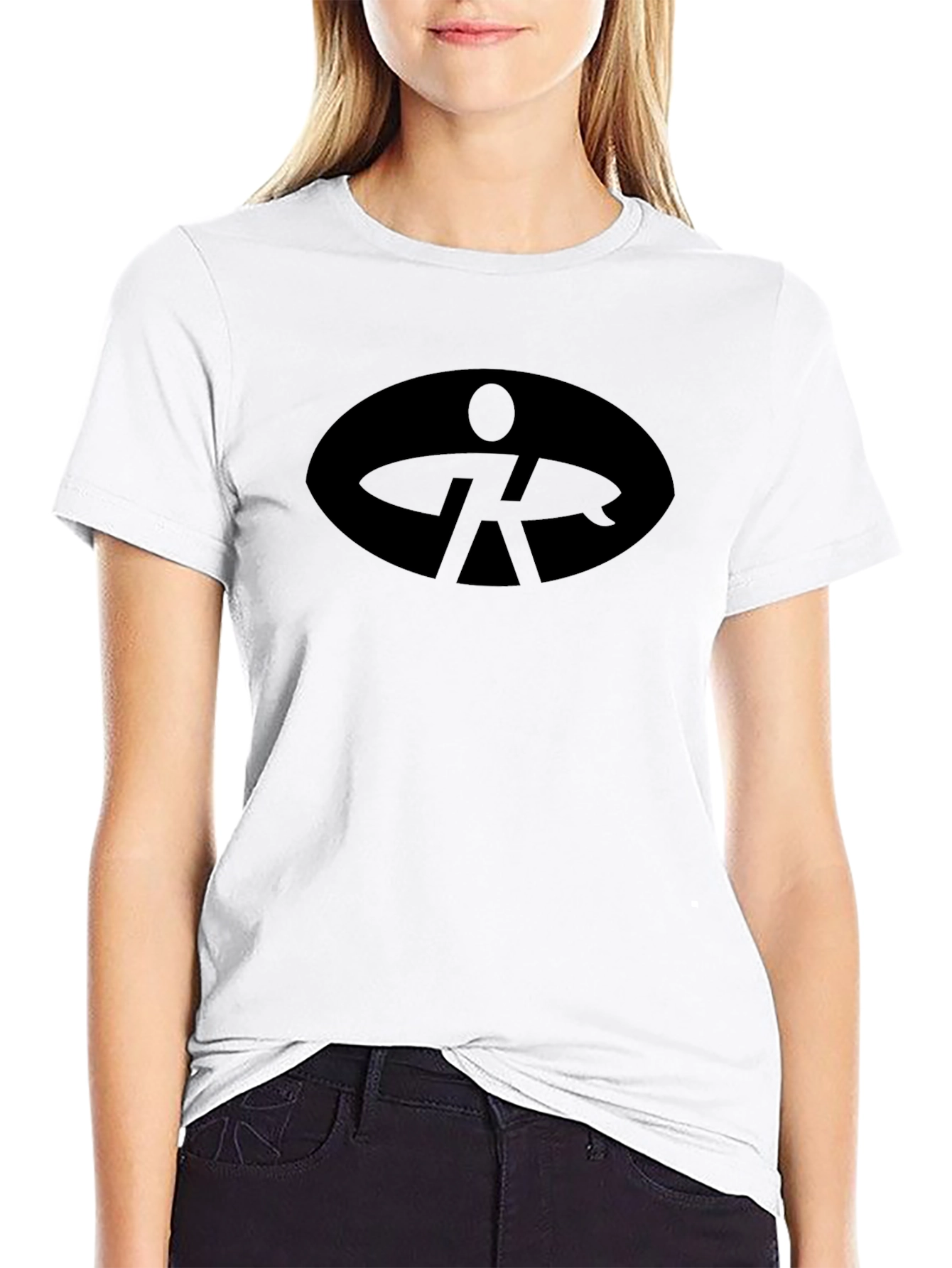 Cool Black Tee with Surfer Logo