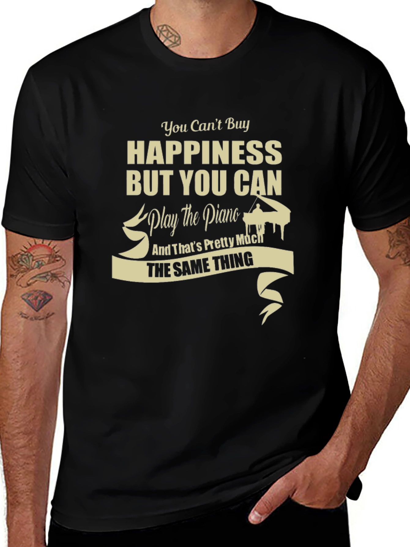Happiness Piano T-Shirt - Musical Gift