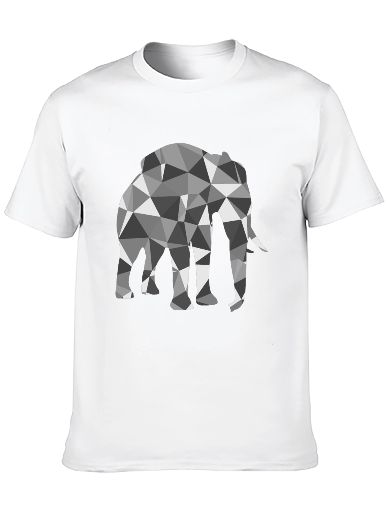 Geometric Elephant Graphic Black T-Shirt