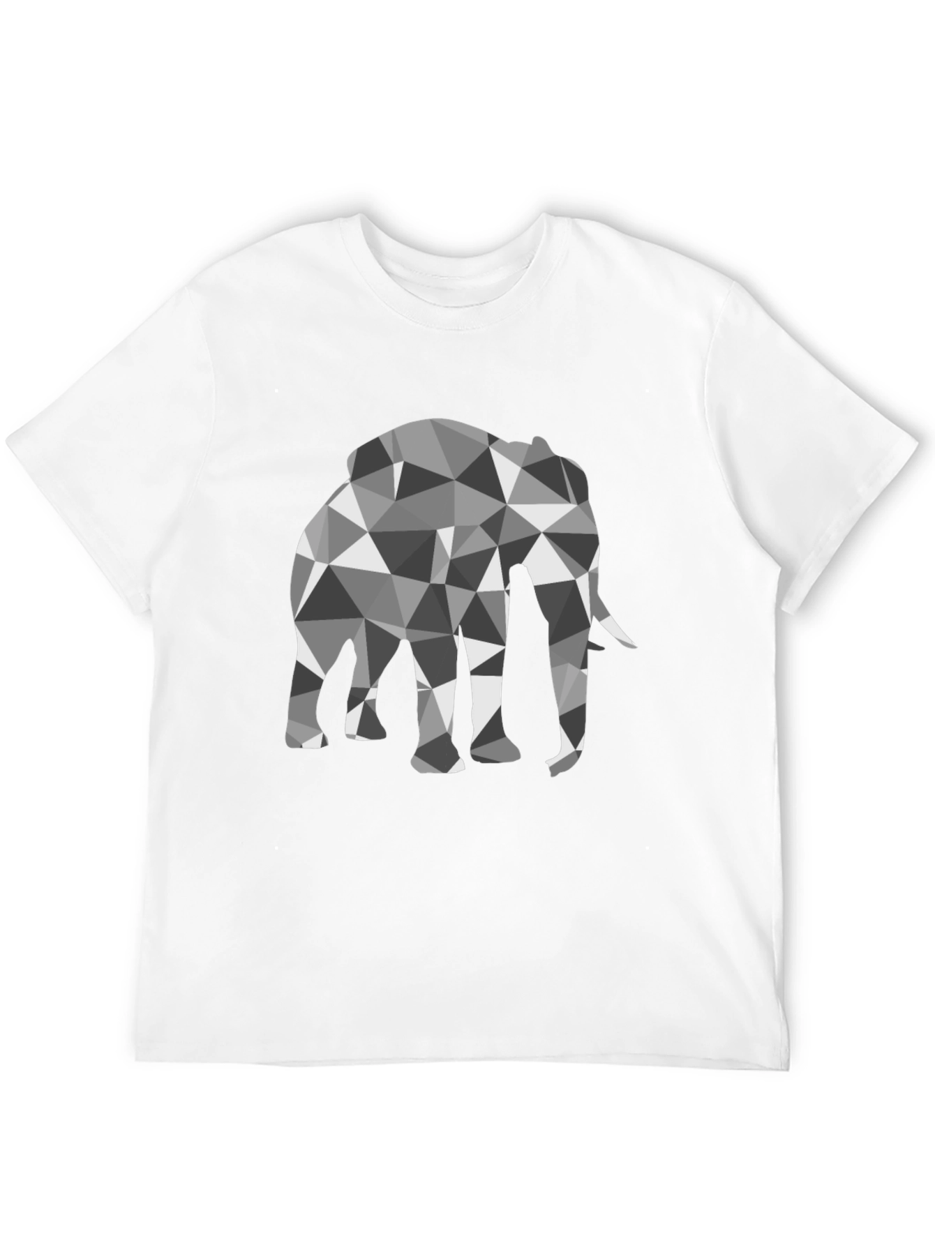 Geometric Elephant Graphic Black T-Shirt