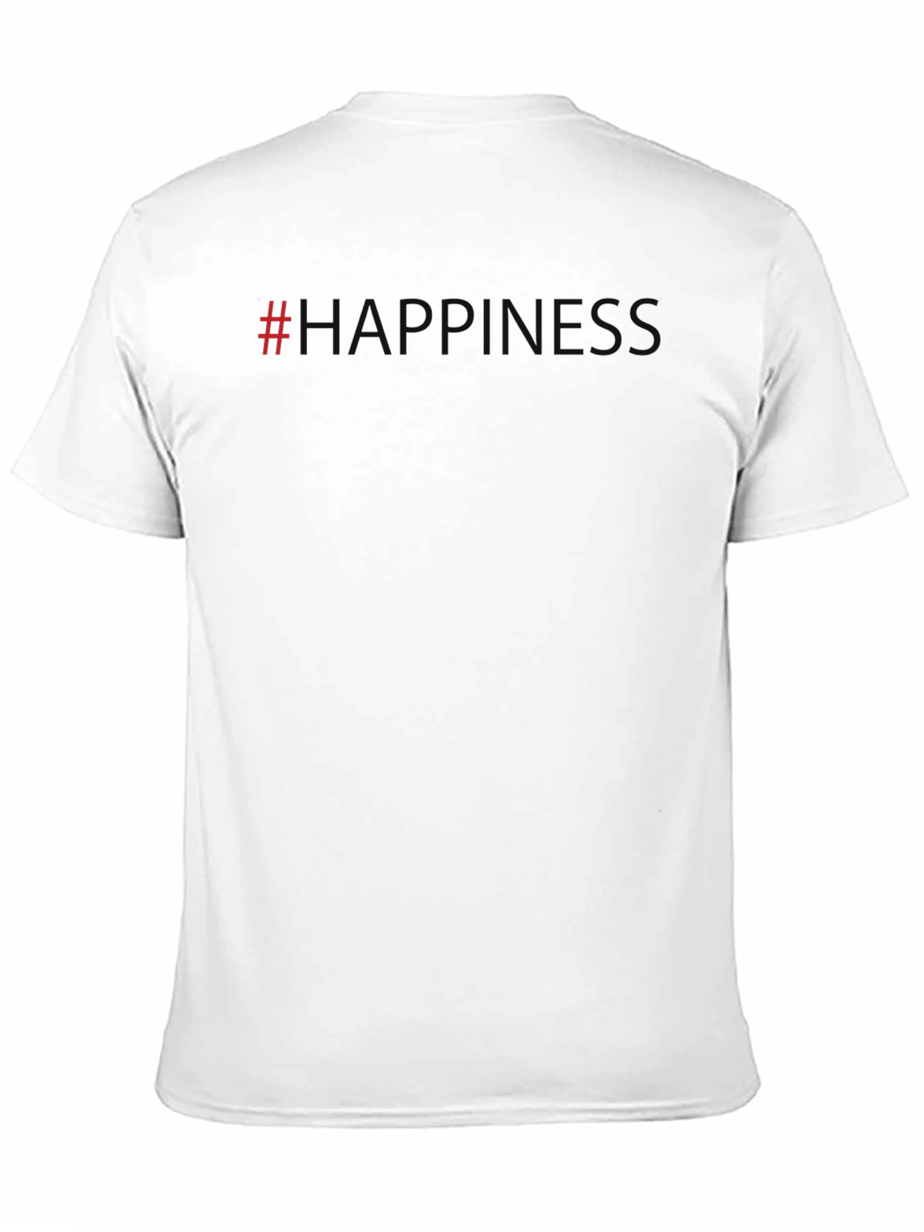 Black #Happiness Graphic Tee - Casual Style