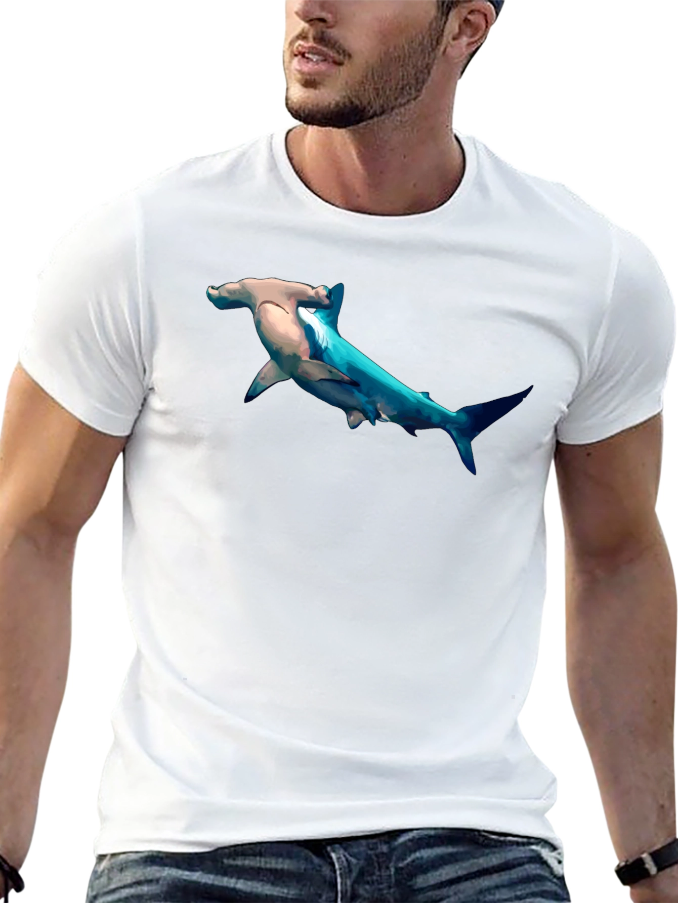 Hammerhead Shark Graphic Print T-Shirt
