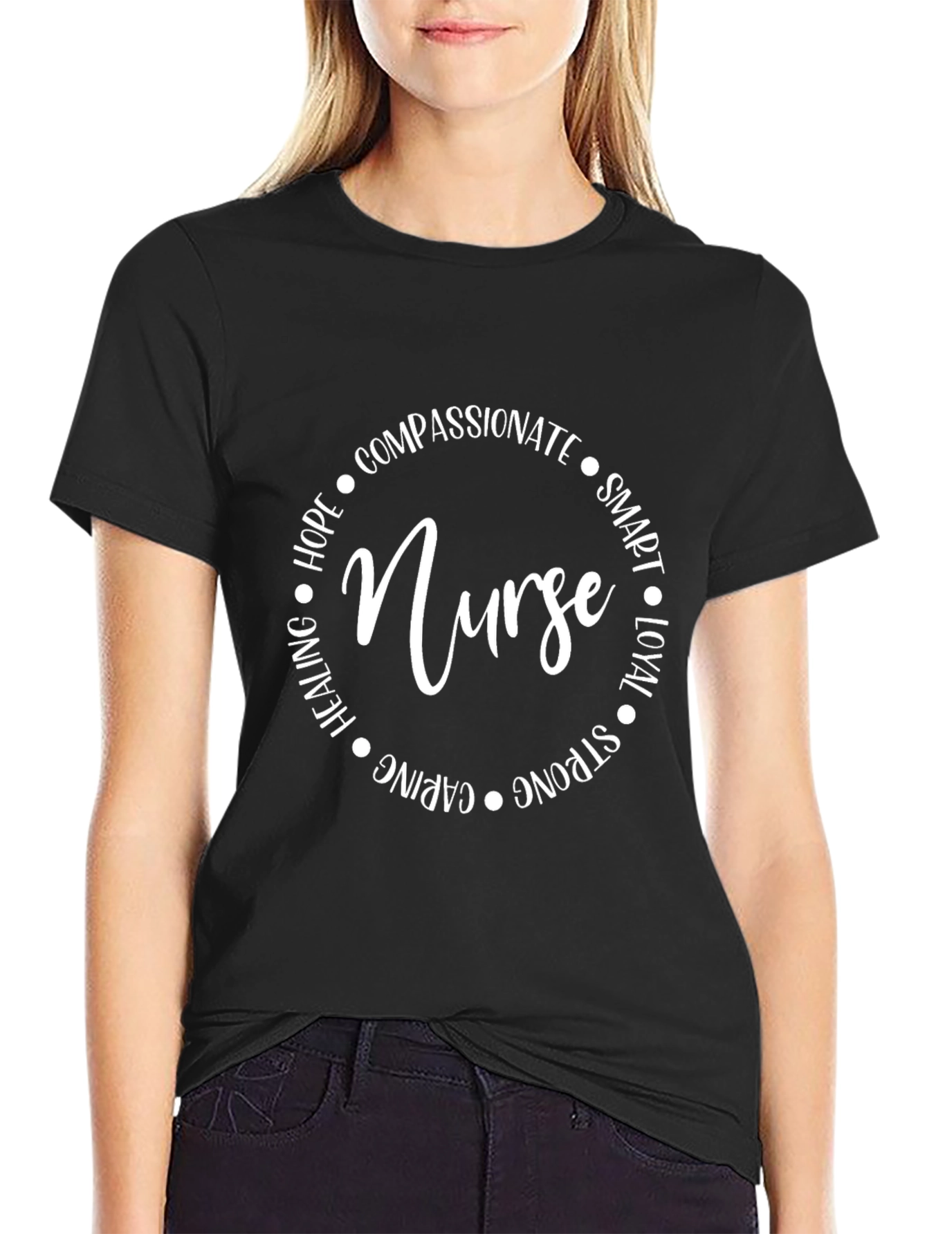 Nurse Circle Graphic Tee - Compassionate & Smart