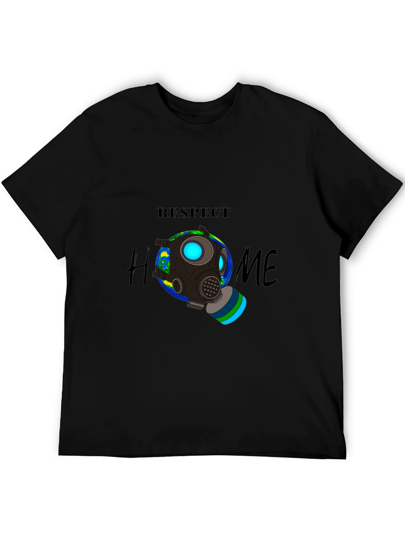 Respect Home T-Shirt - Earth Gas Mask Graphic Tee