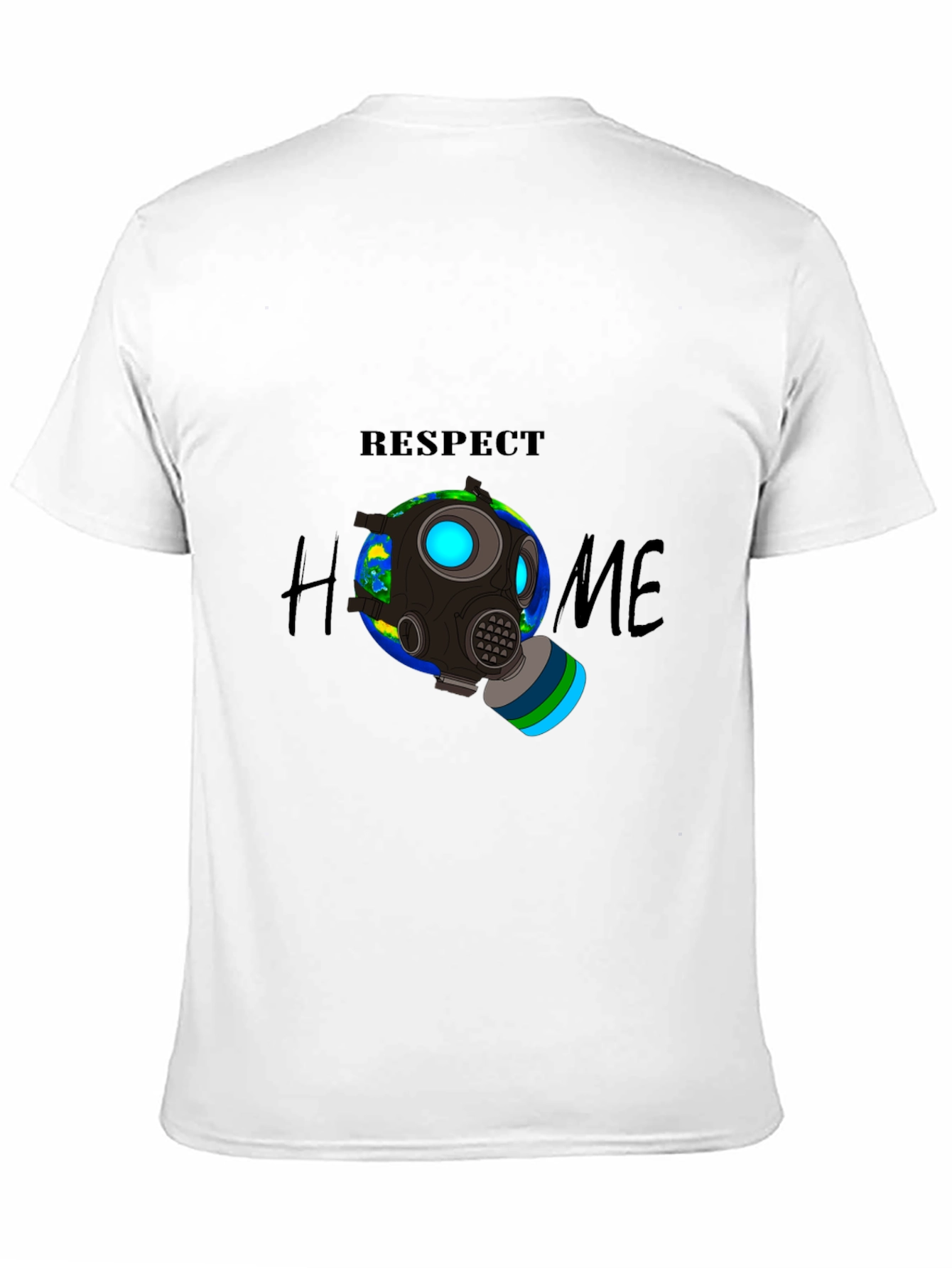 Respect Home T-Shirt - Earth Gas Mask Graphic Tee