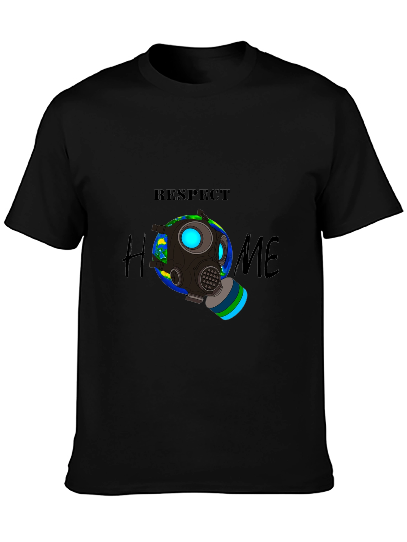 Respect Home T-Shirt - Earth Gas Mask Graphic Tee