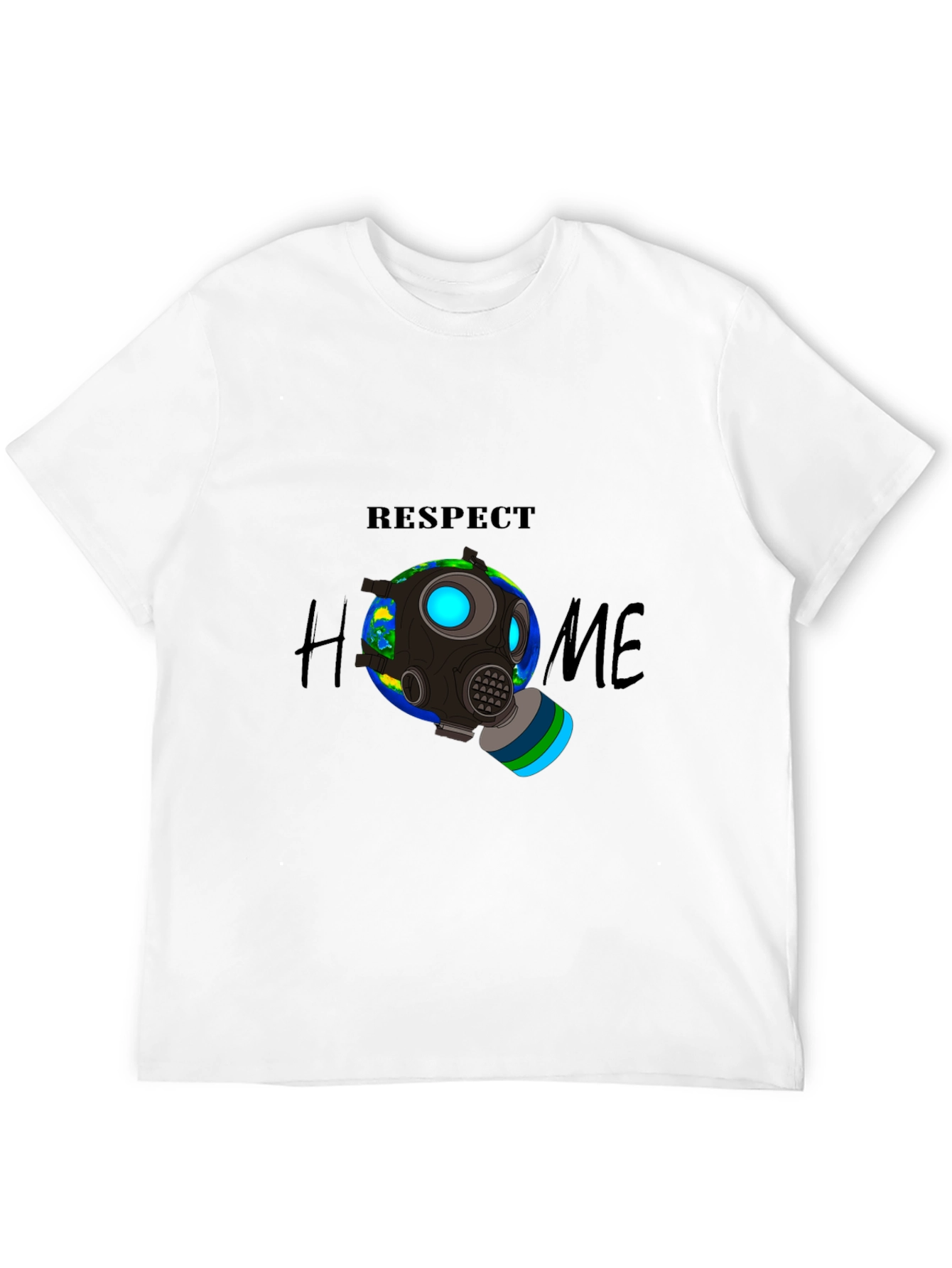 Respect Home T-Shirt - Earth Gas Mask Graphic Tee