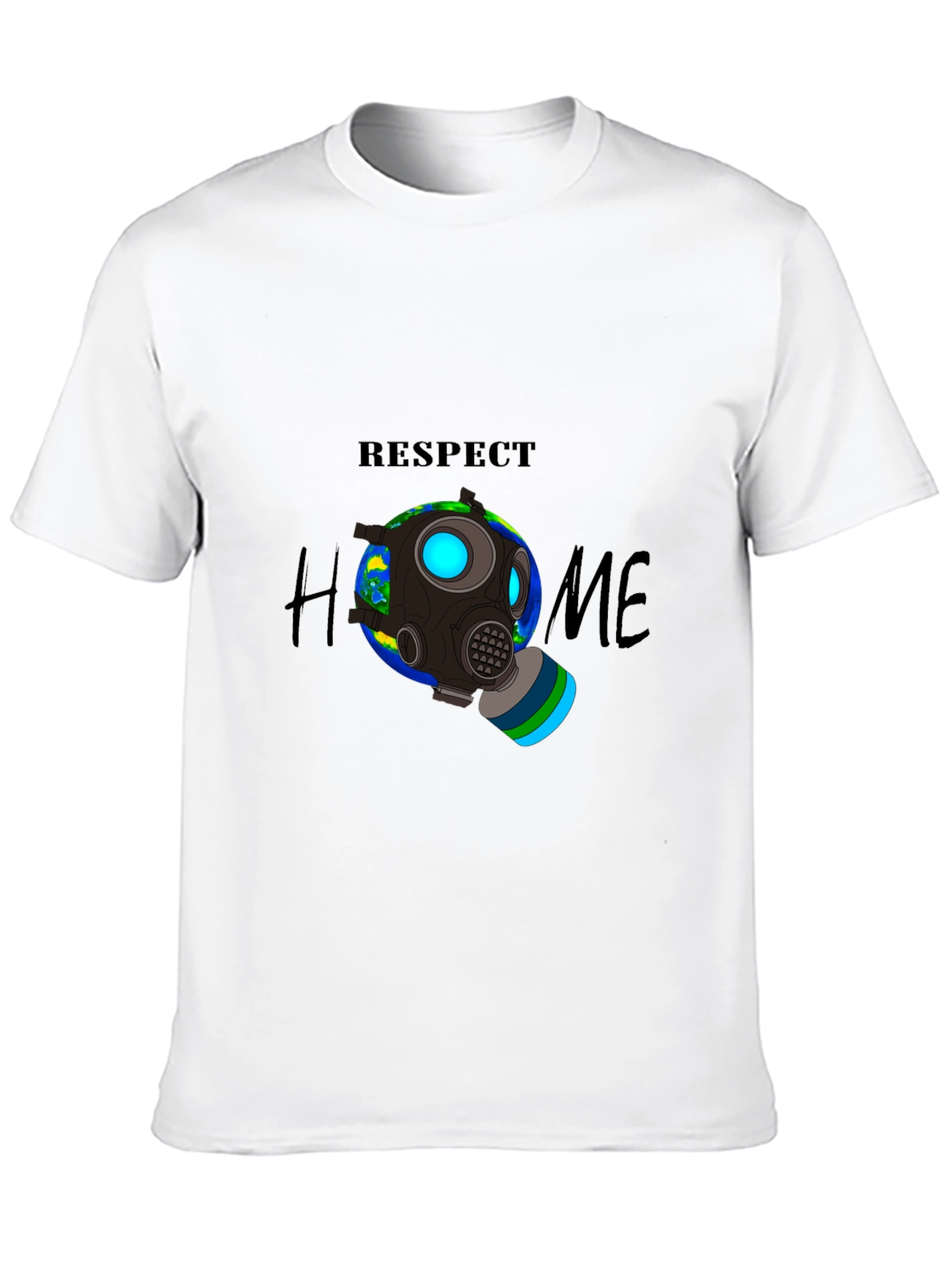 Respect Home T-Shirt - Earth Gas Mask Graphic Tee