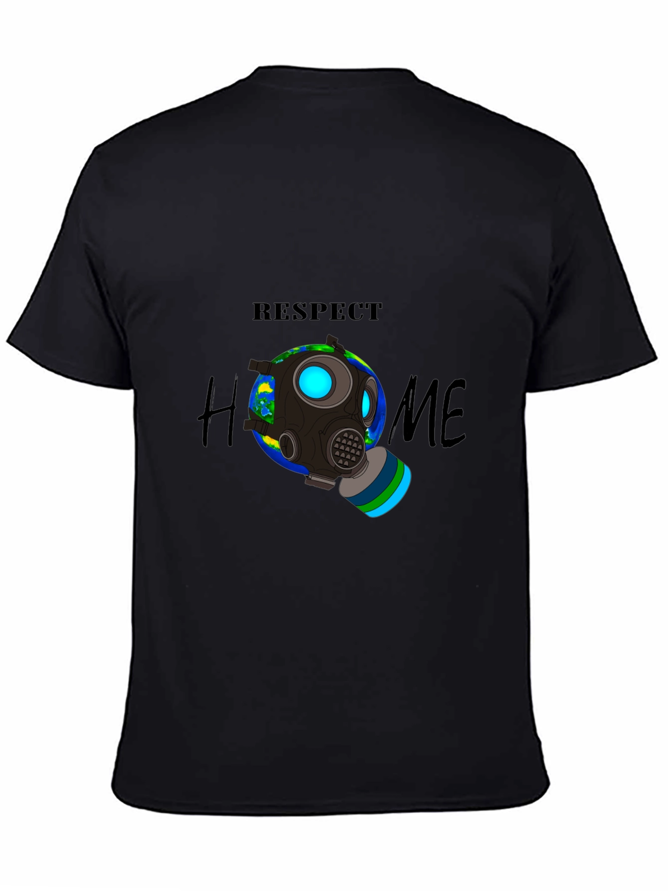 Respect Home T-Shirt - Earth Gas Mask Graphic Tee