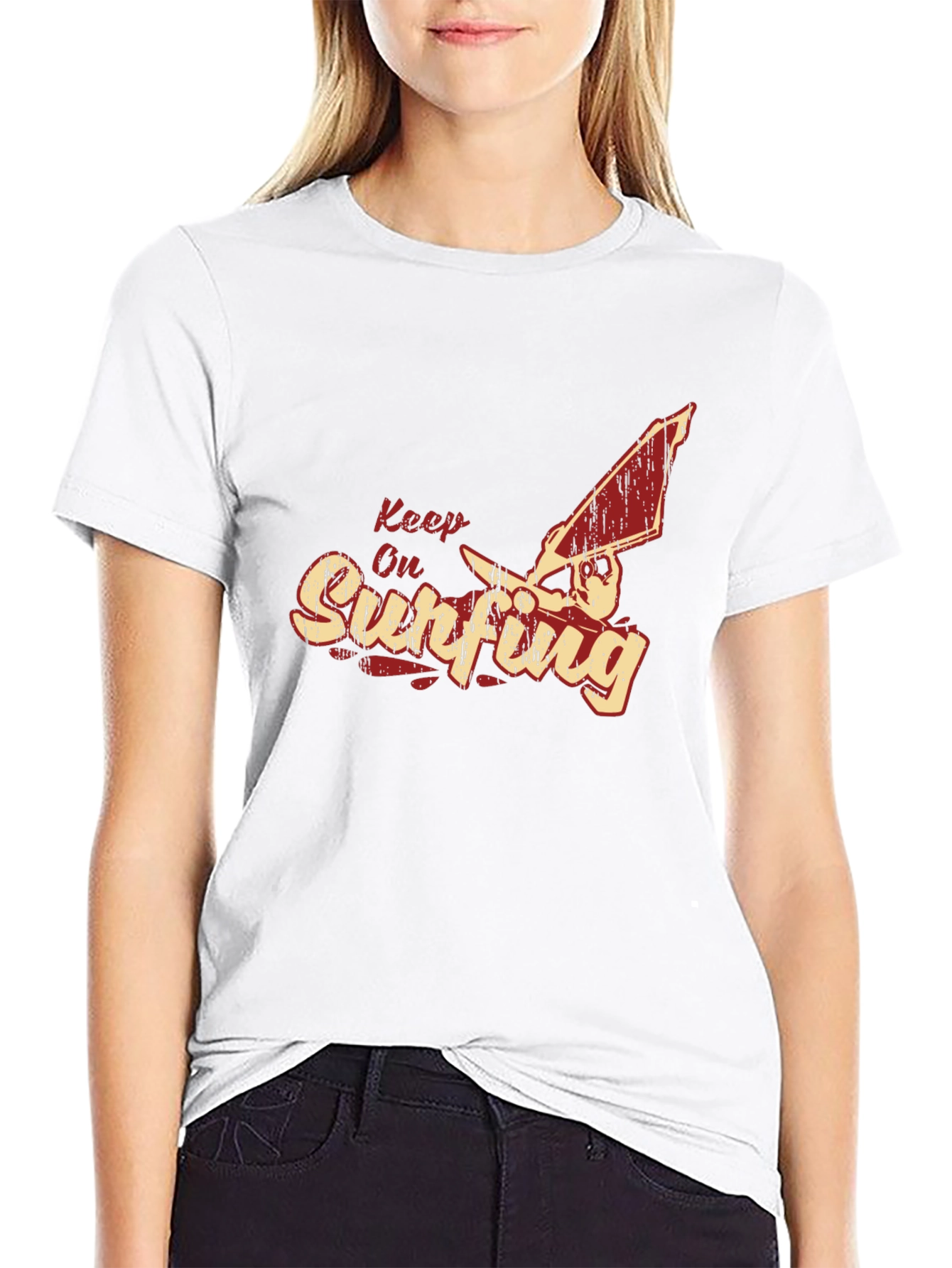 Keep On Surfing Black T-Shirt