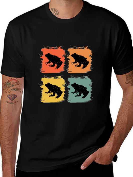 Retro Frog Pop Art T-Shirt - Black