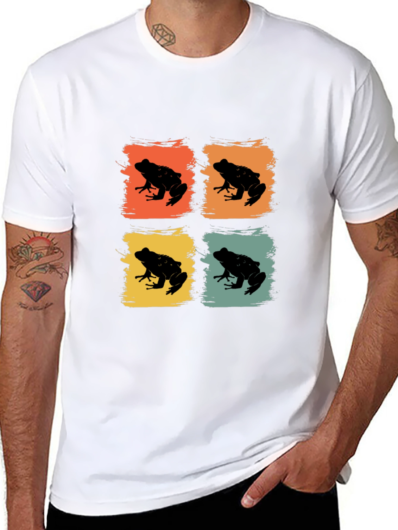 Retro Frog Pop Art T-Shirt - Black