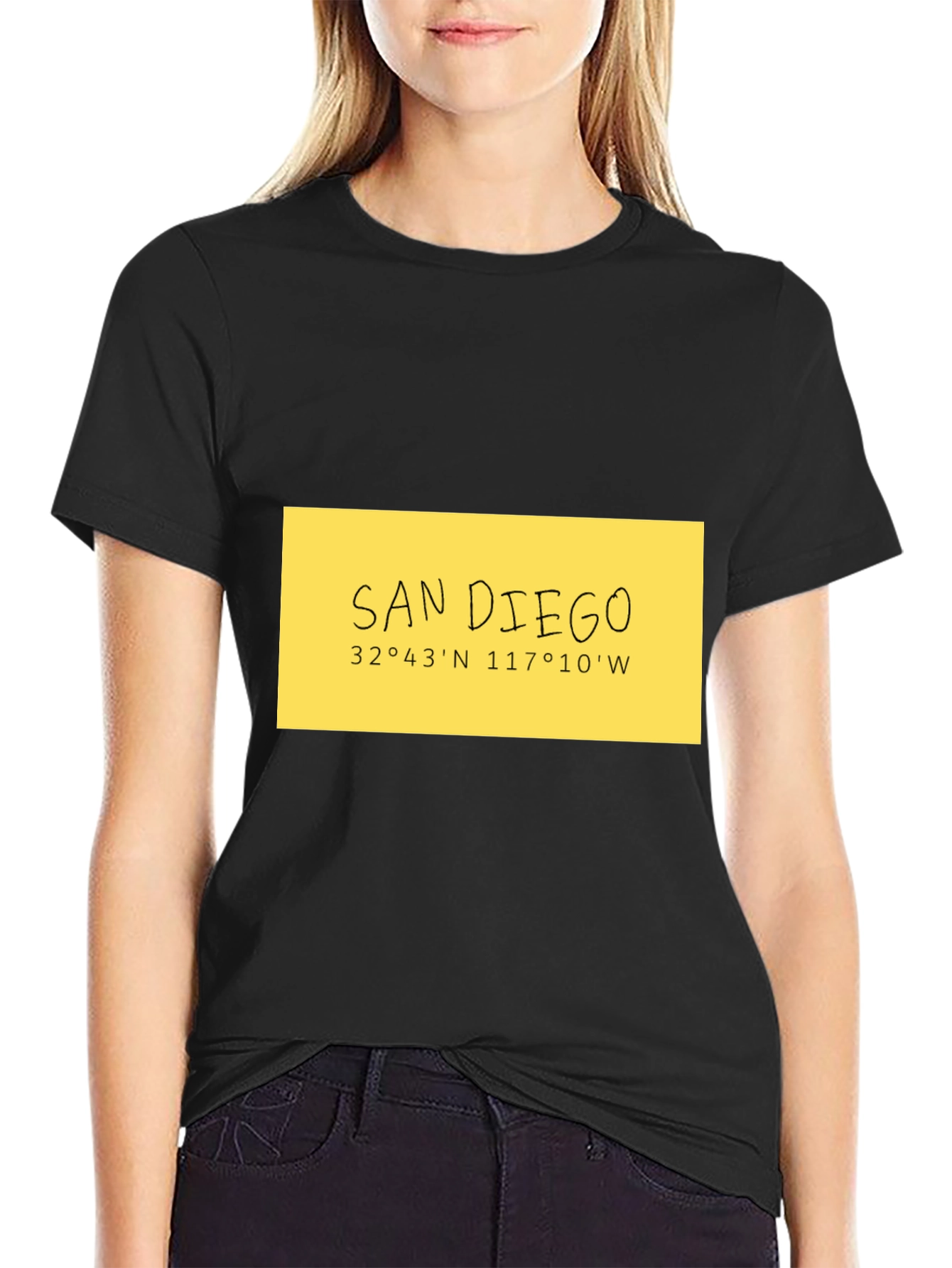 San Diego Coordinates Black T-Shirt