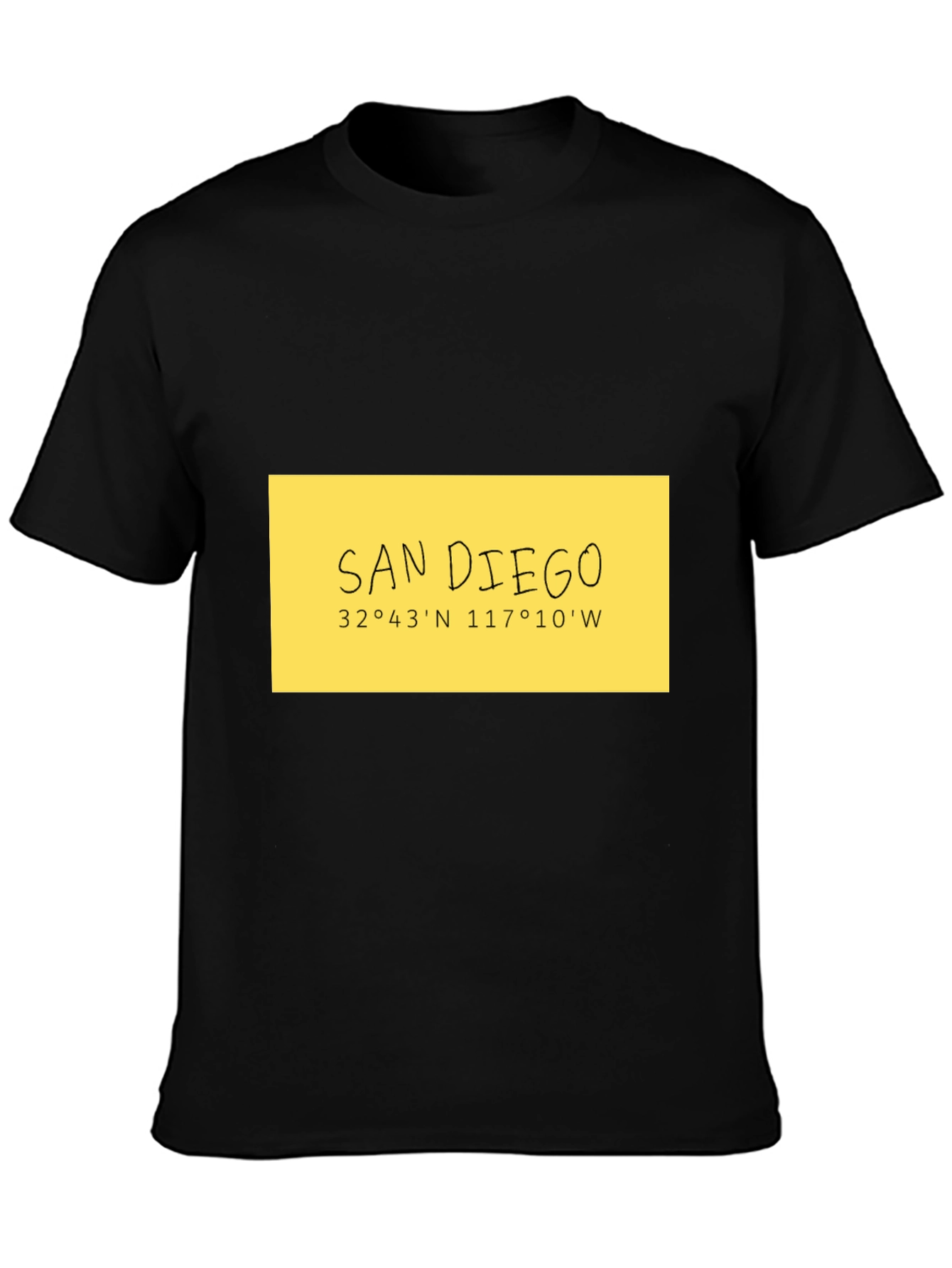 San Diego Coordinates Black T-Shirt