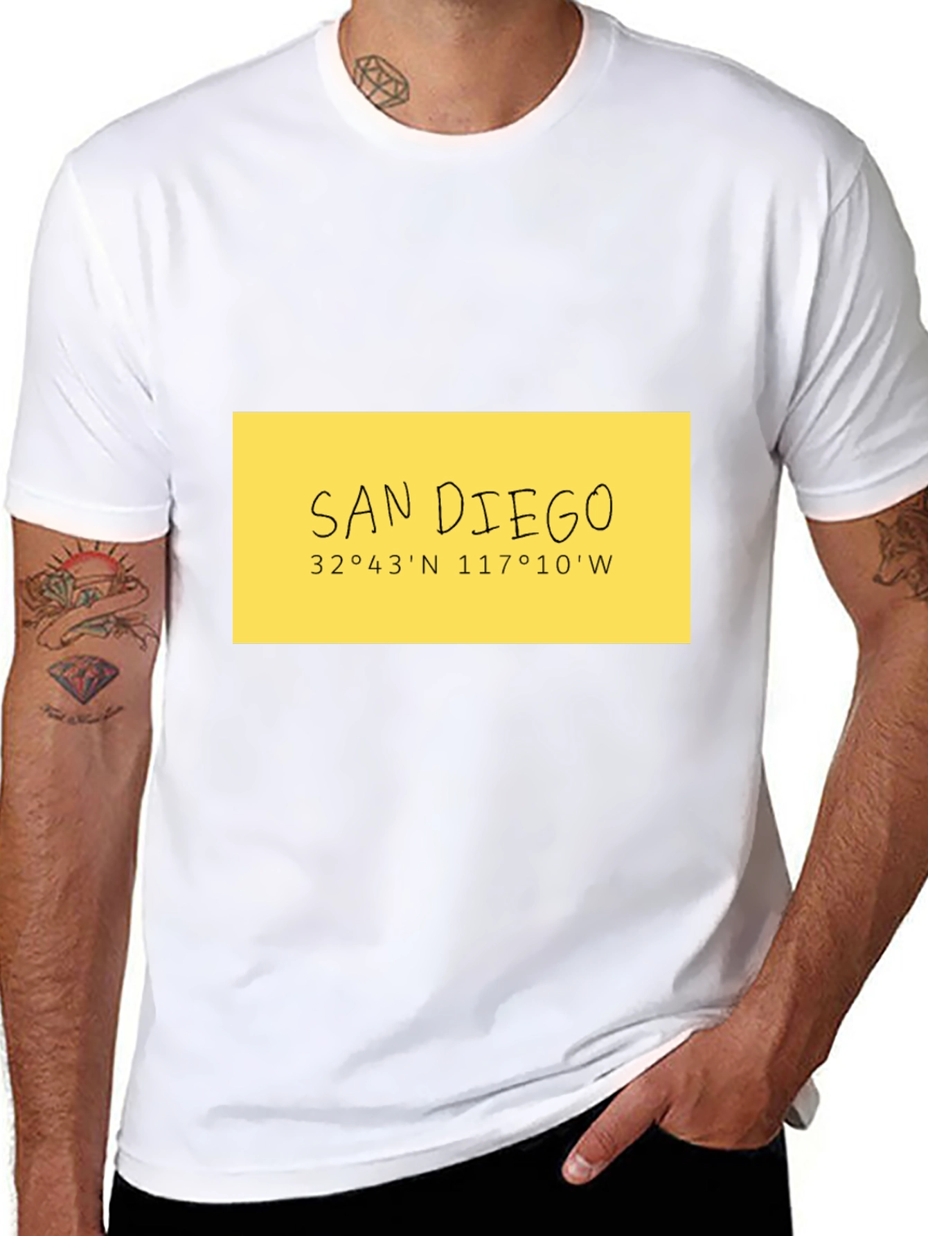 San Diego Coordinates Black T-Shirt