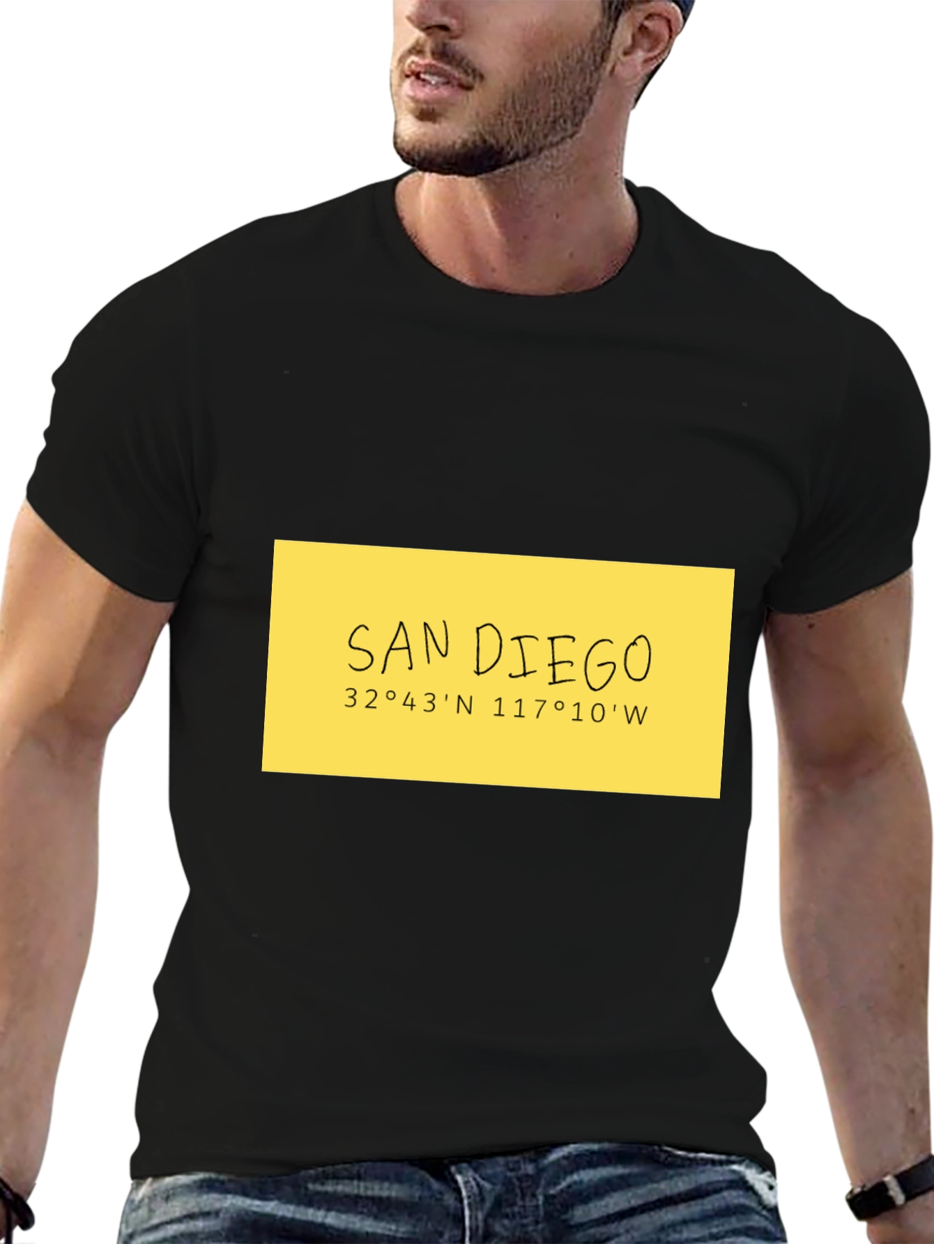 San Diego Coordinates Black T-Shirt