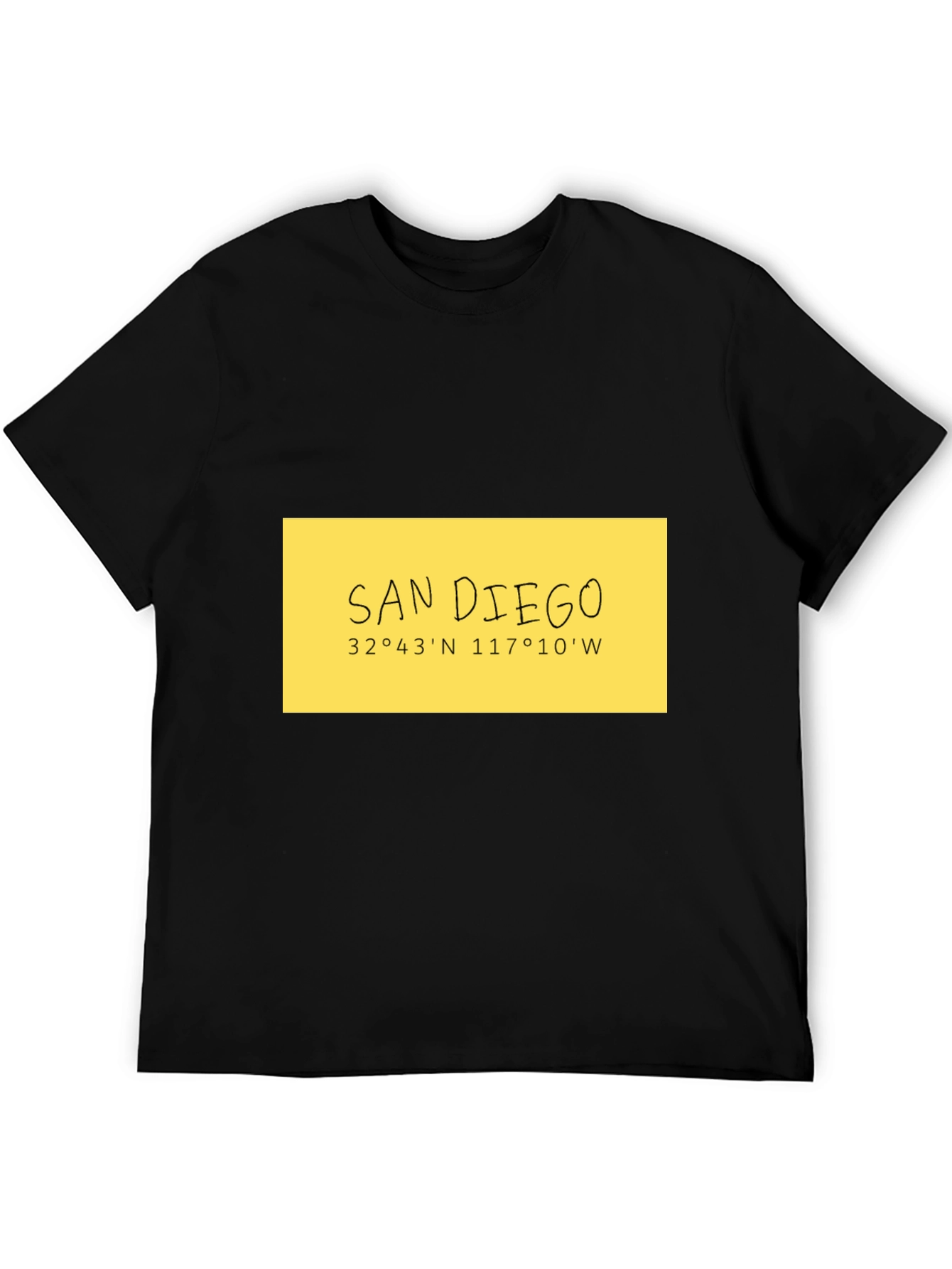 San Diego Coordinates Black T-Shirt