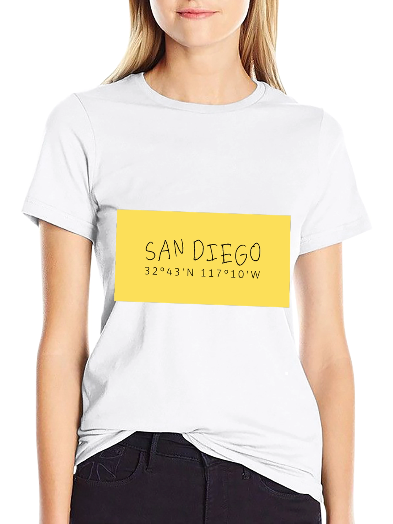 San Diego Coordinates Black T-Shirt