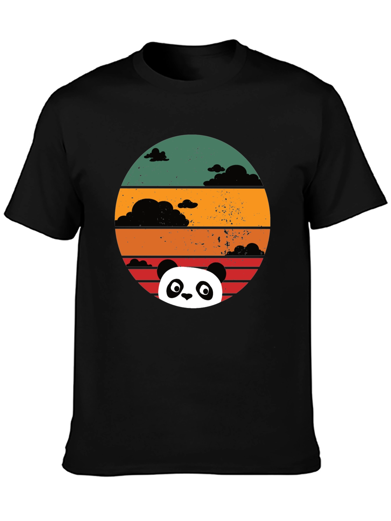 Panda Sunset Graphic Tee - Retro Style Comfort