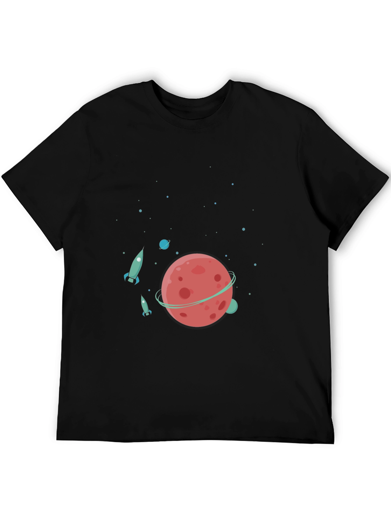 Space Adventure T-Shirt - Planet & Rocket Design