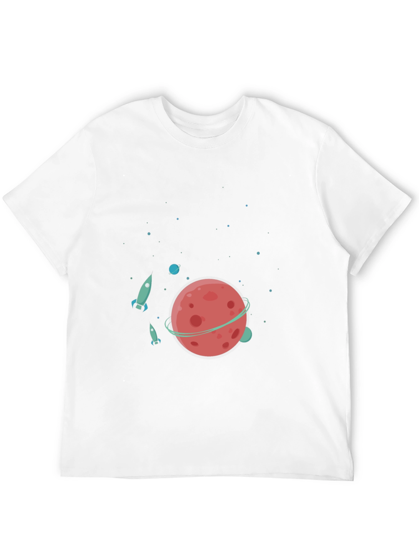 Space Adventure T-Shirt - Planet & Rocket Design