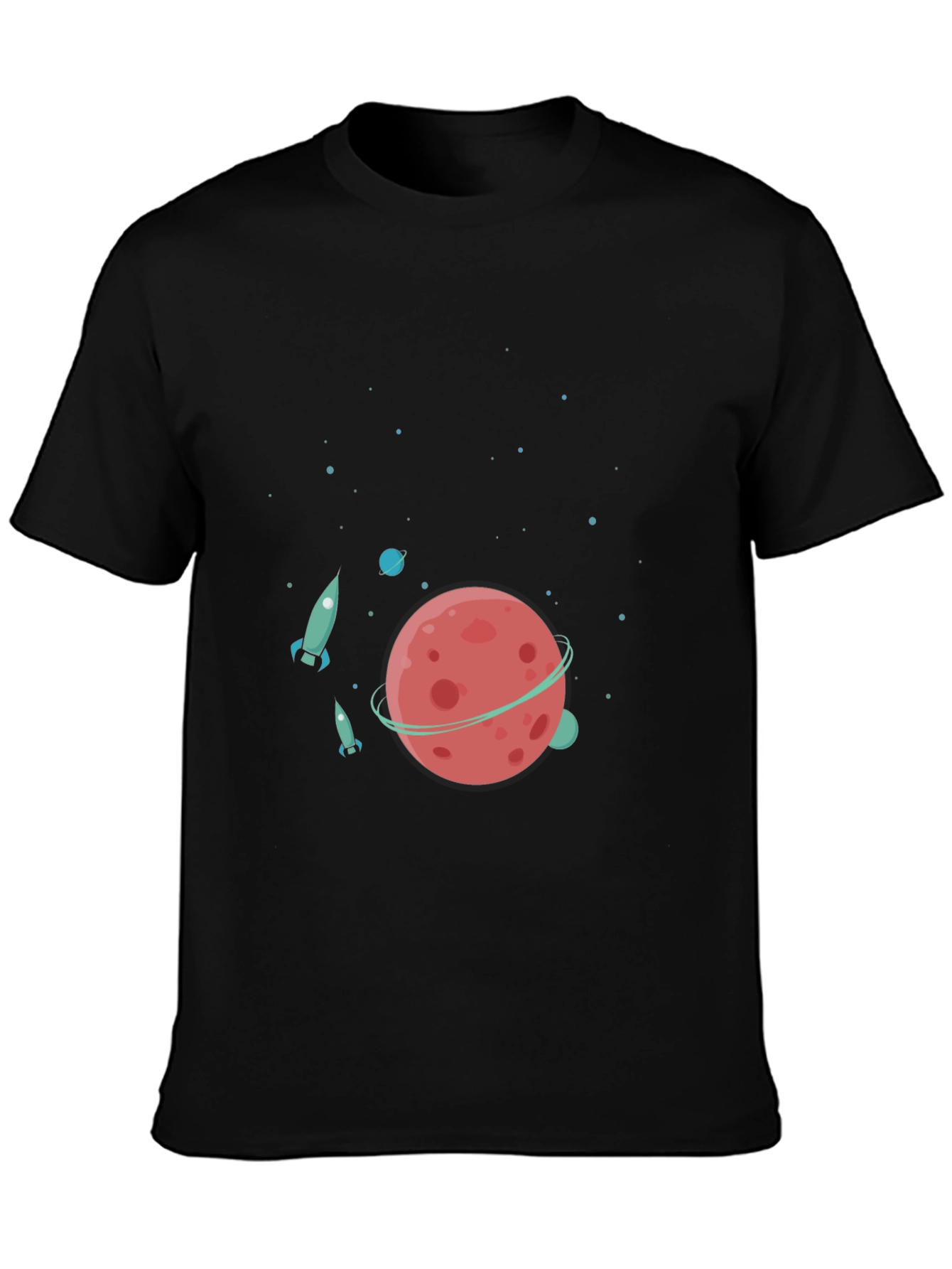 Space Adventure T-Shirt - Planet & Rocket Design