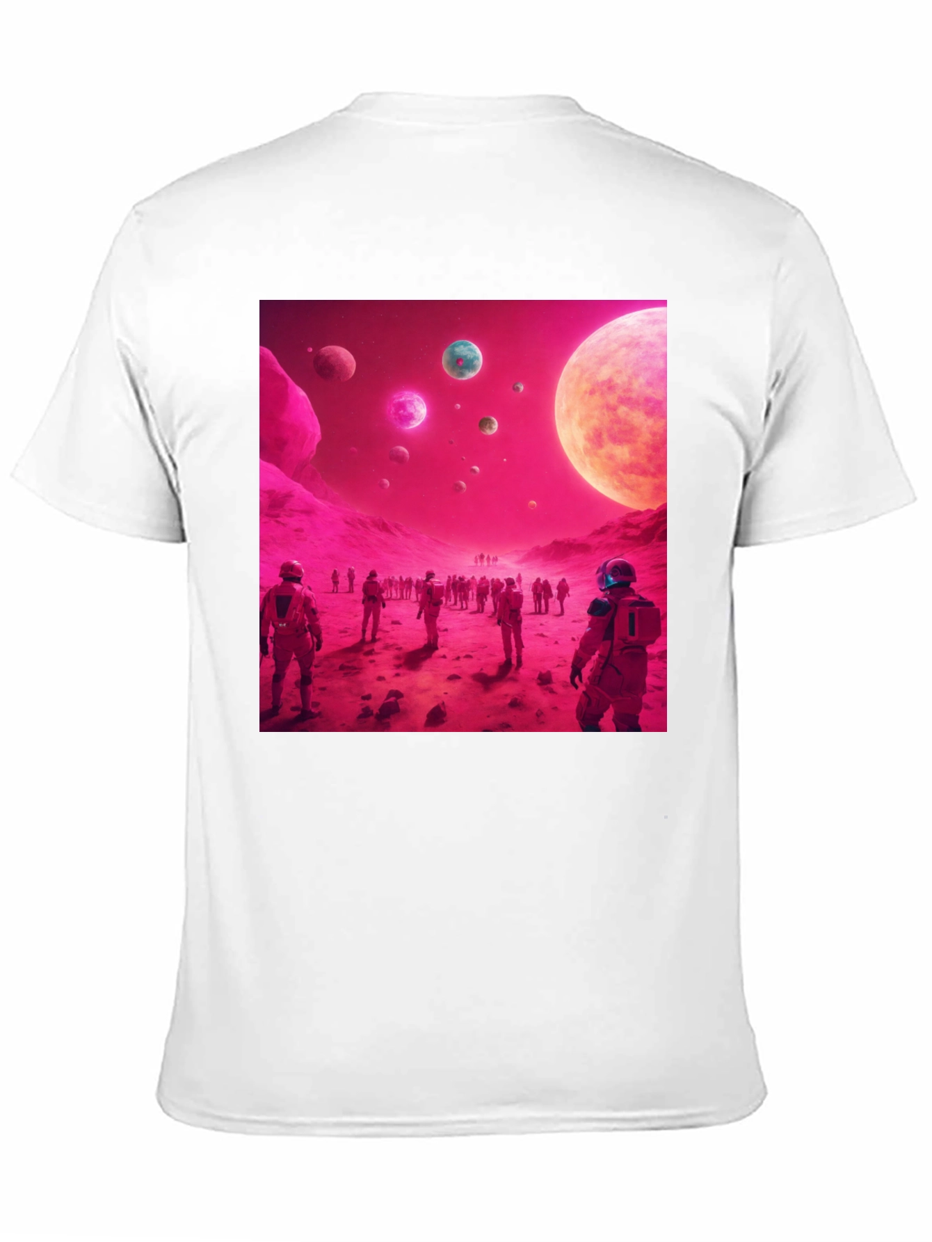 Astronauts on Alien Planet Black T-Shirt