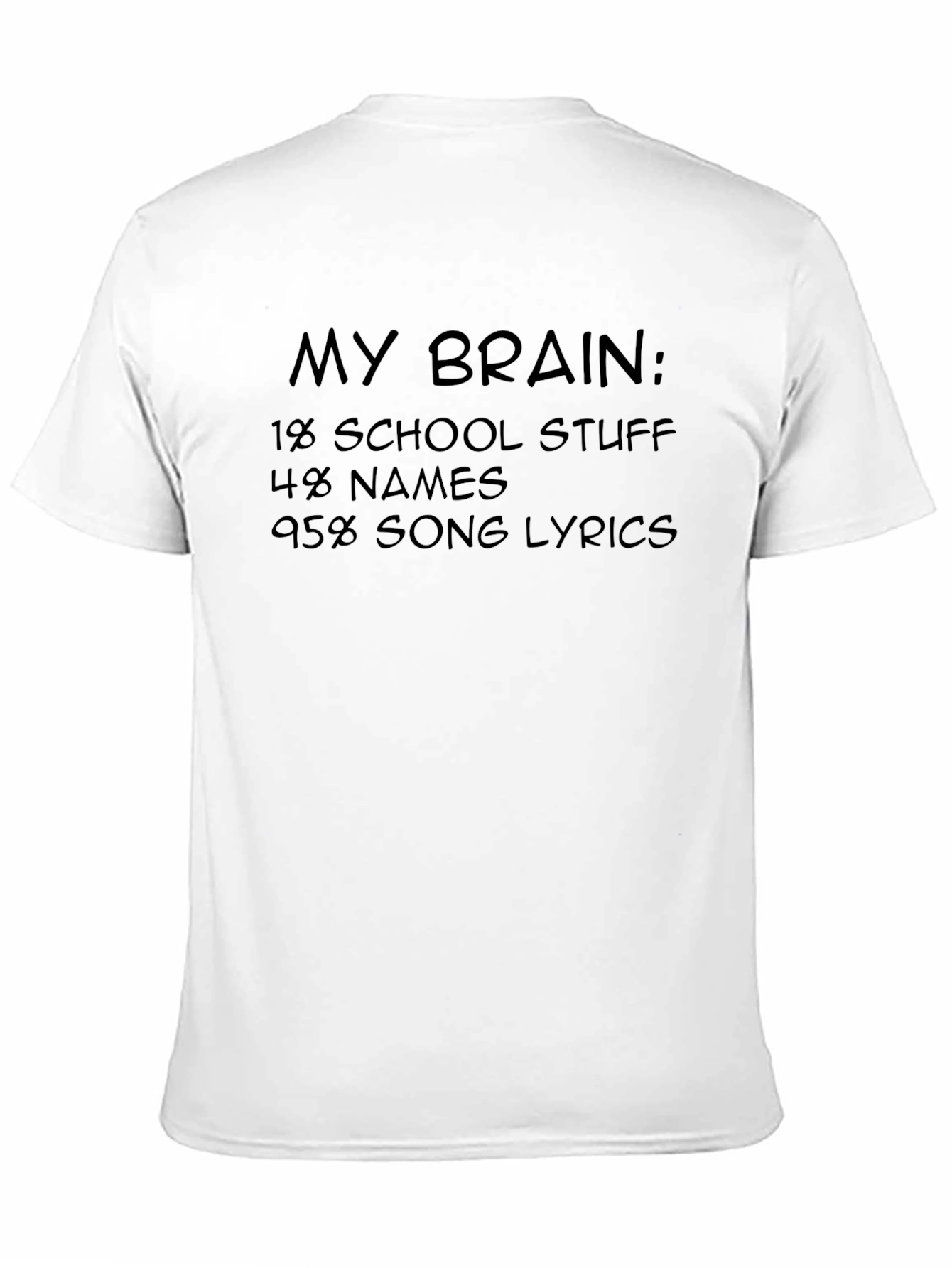 My Brain Song Lyrics T-Shirt - Black Novelty Tee