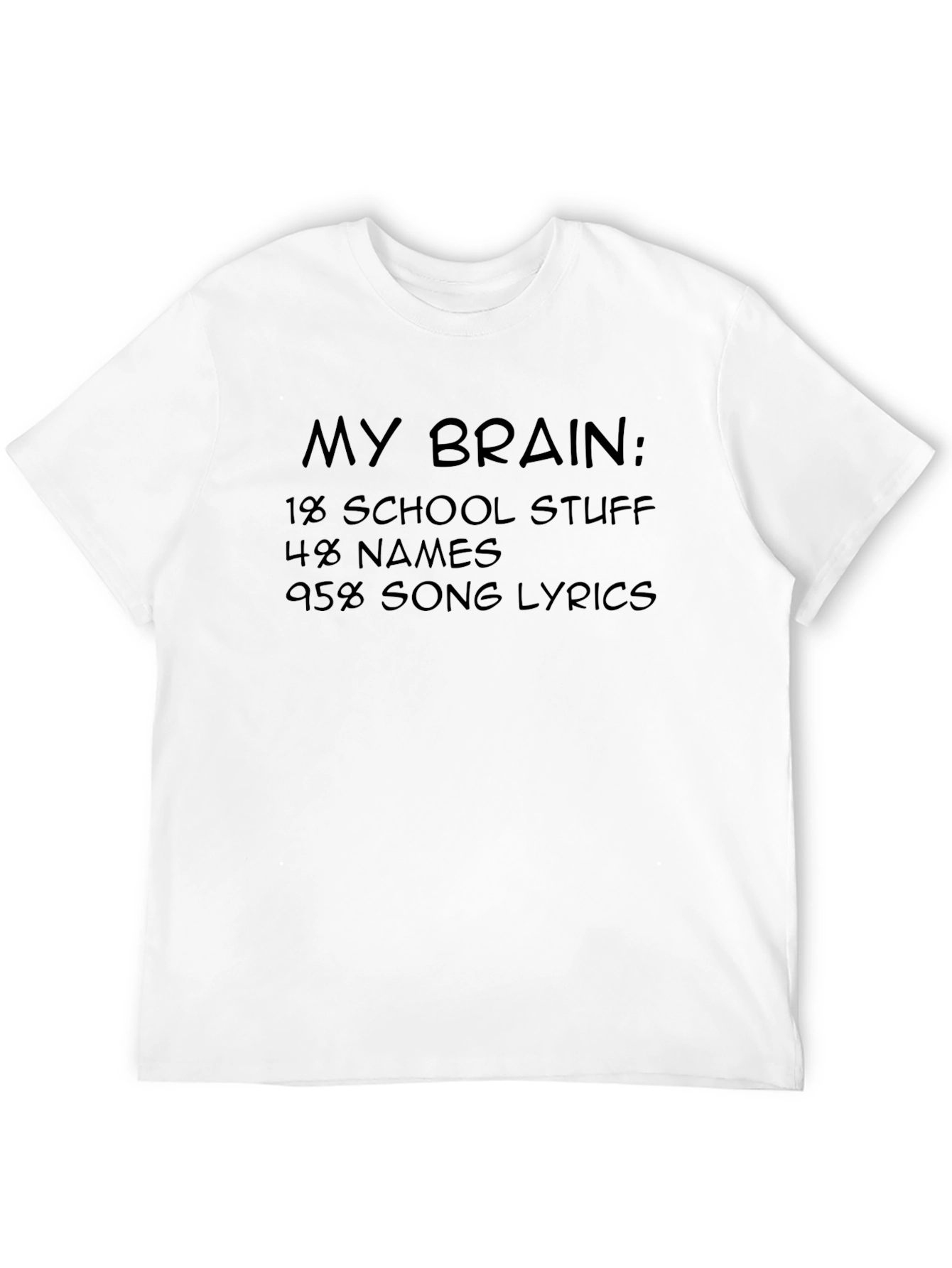 My Brain Song Lyrics T-Shirt - Black Novelty Tee