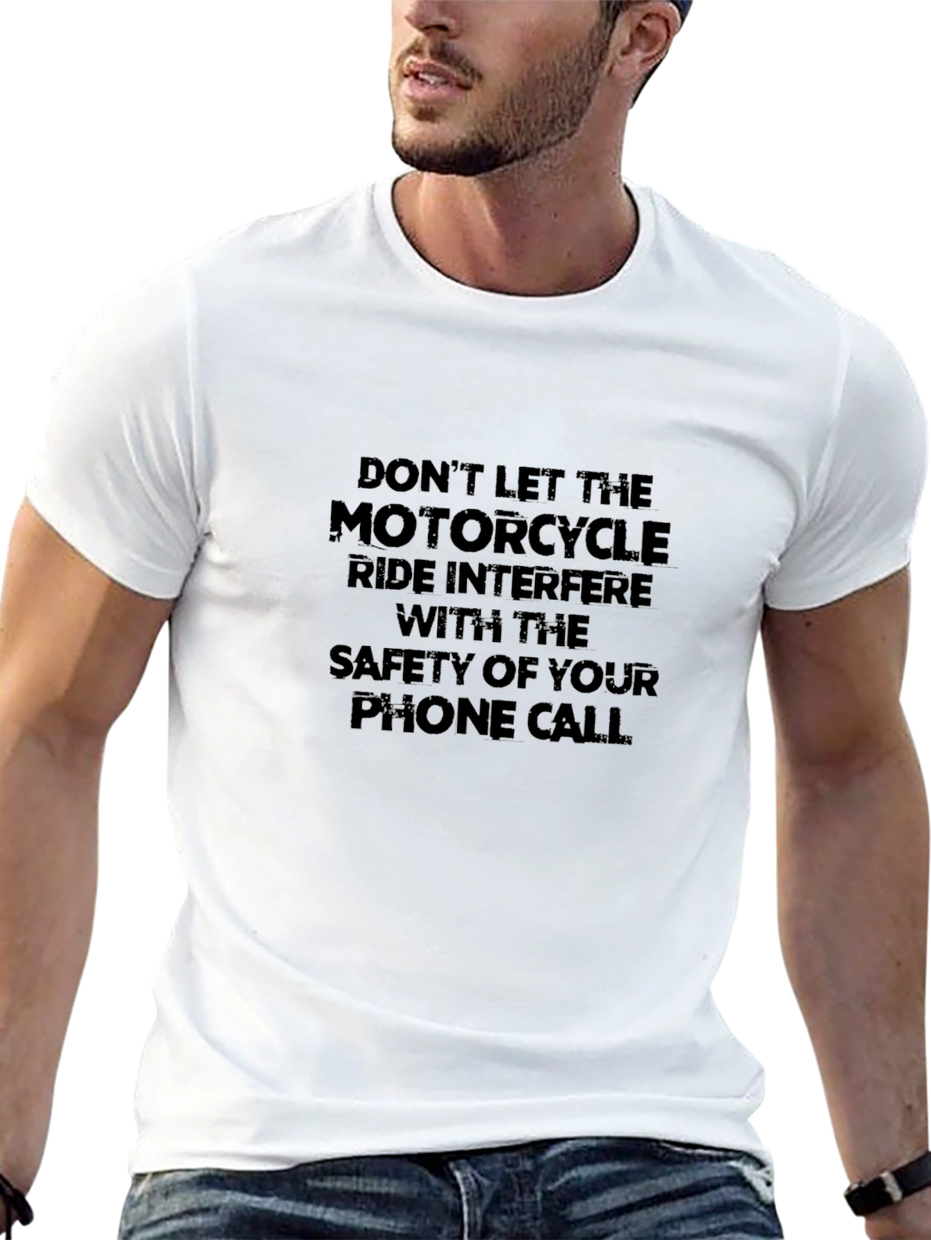 Motorcycle Safety T-Shirt - Phone Call Awareness