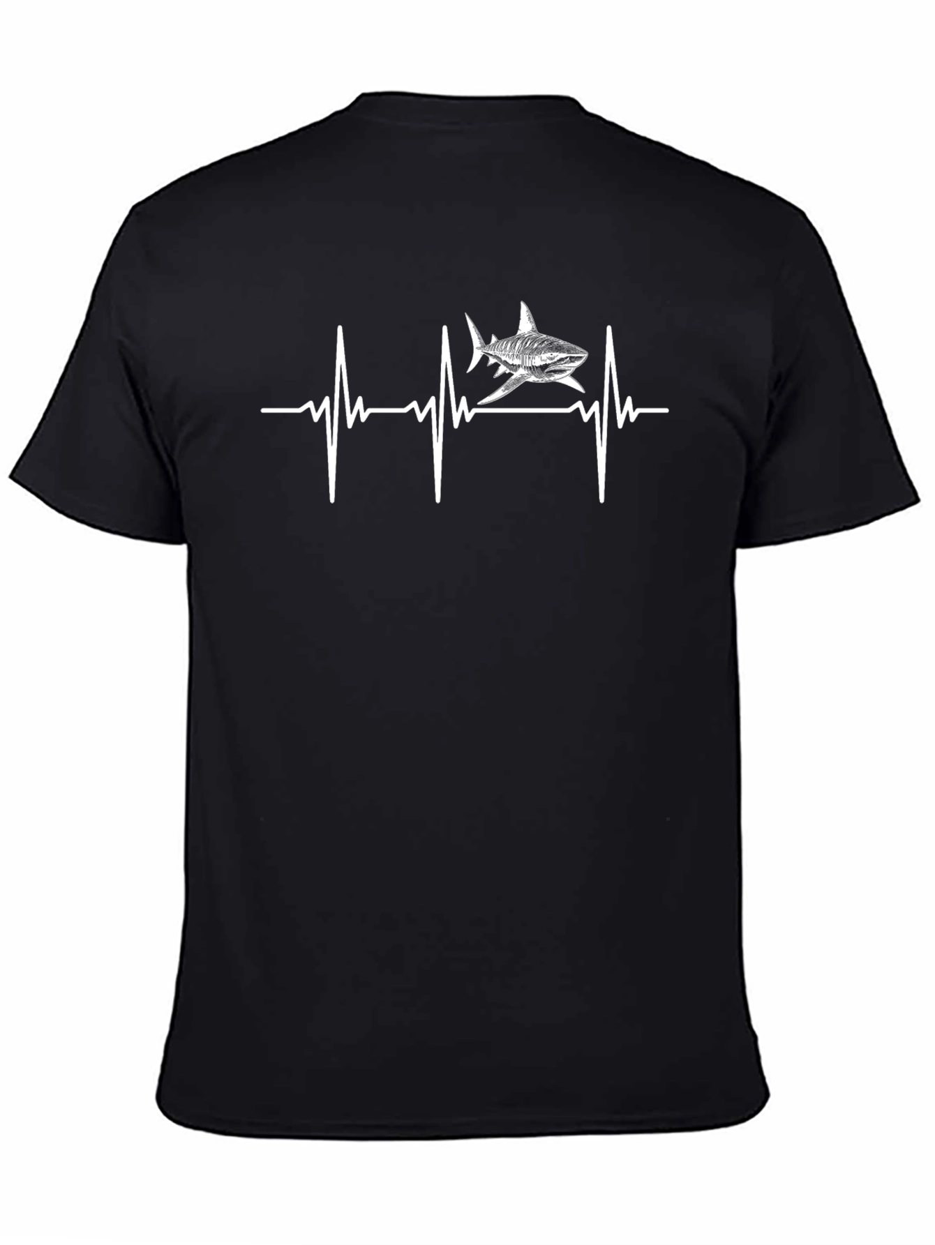 Shark Heartbeat T-Shirt - Black Graphic Tee