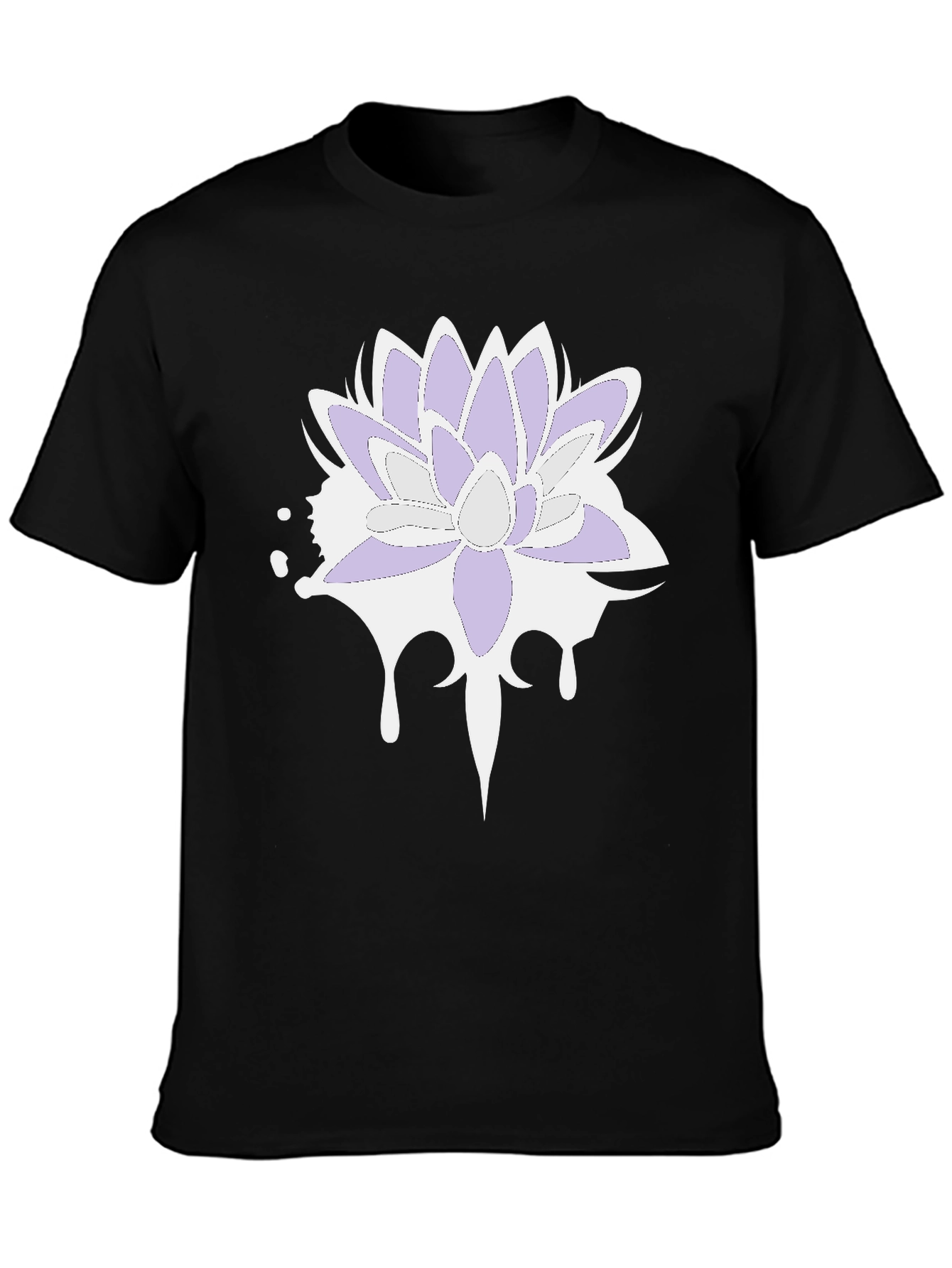 Lotus Flower T-Shirt - Black Cotton Blend Tee
