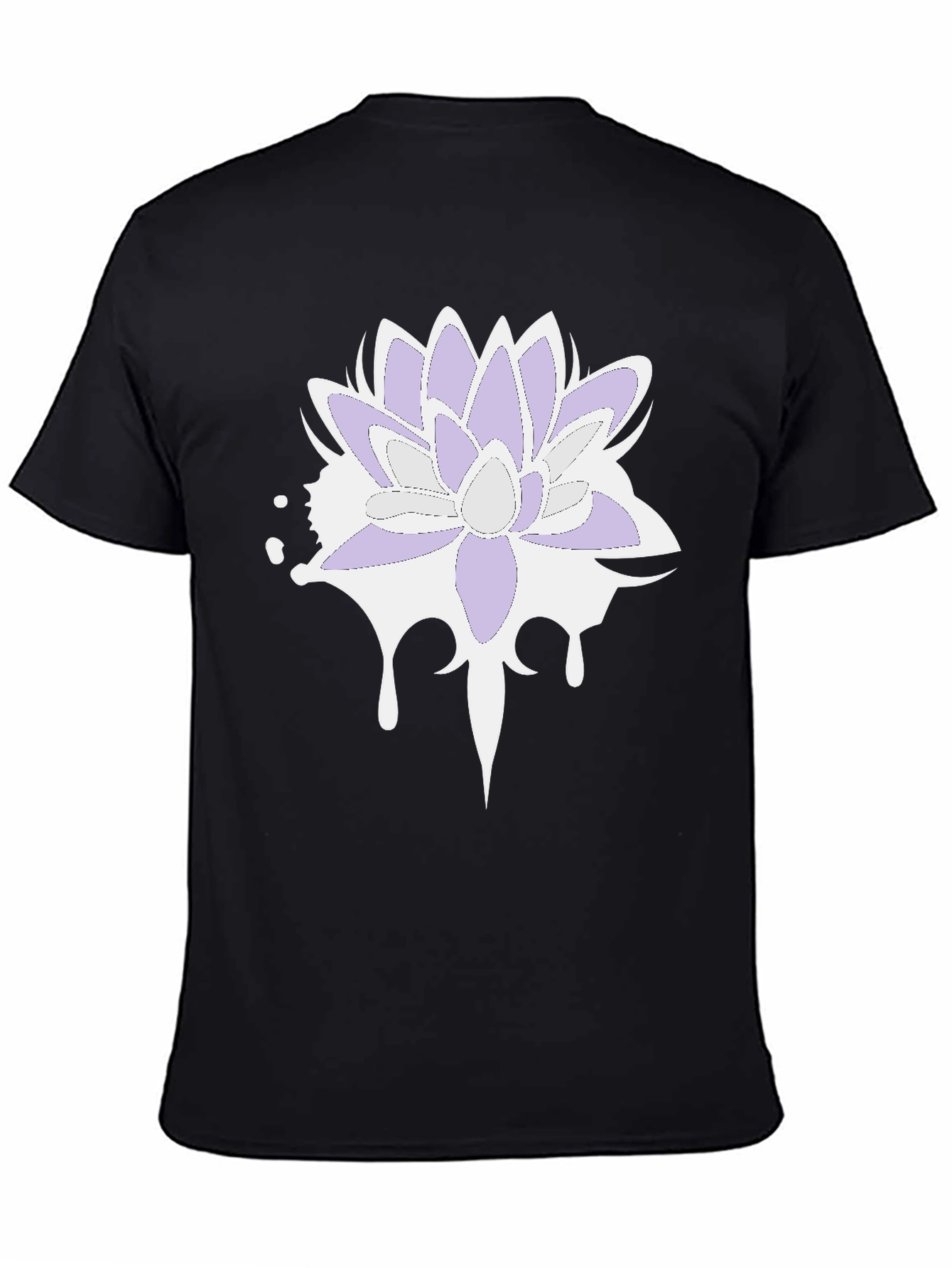 Lotus Flower T-Shirt - Black Cotton Blend Tee