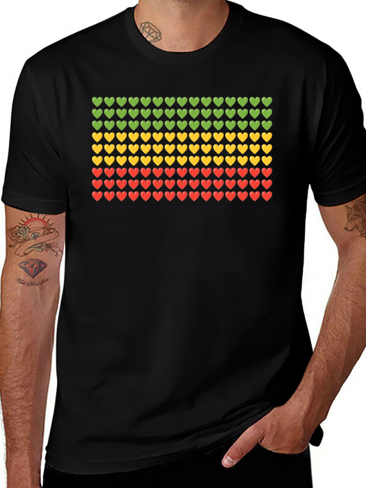 Rasta Heart T-Shirt - Reggae Colors