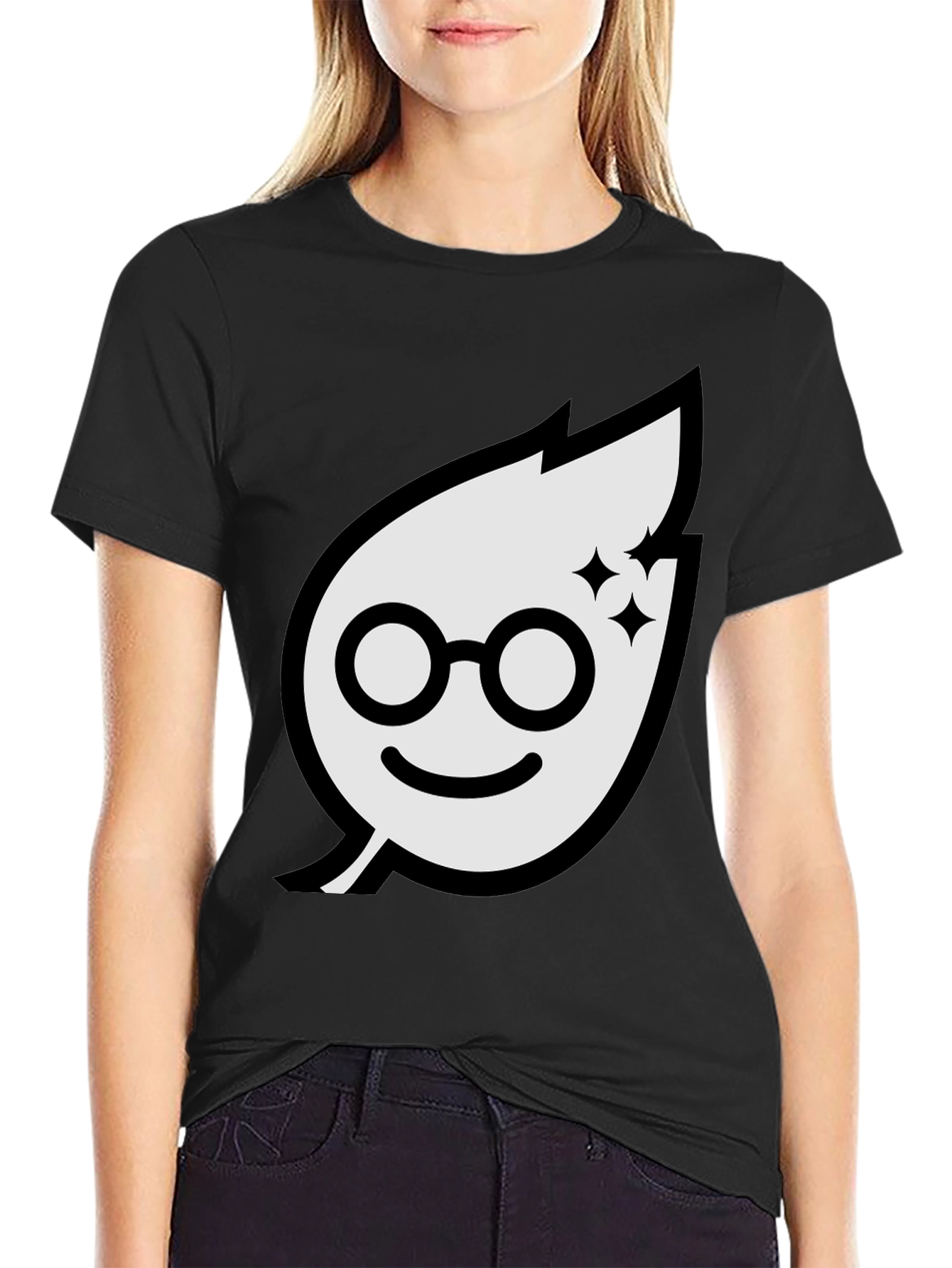 Leafy Glasses T-Shirt - Black Graphic Tee