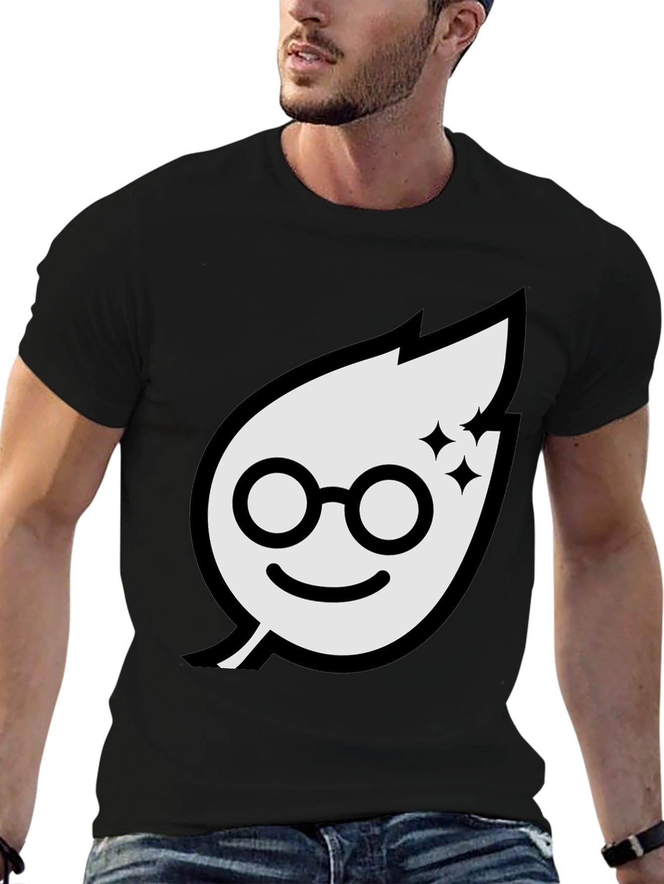 Leafy Glasses T-Shirt - Black Graphic Tee
