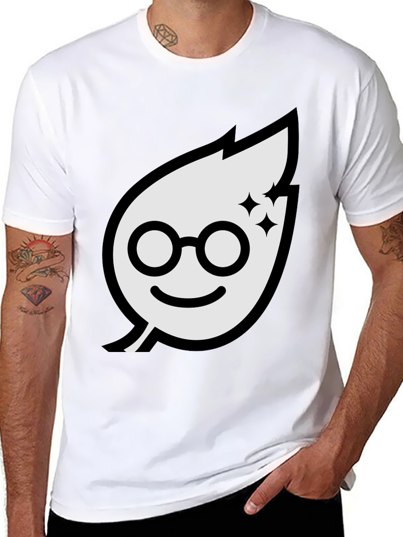 Leafy Glasses T-Shirt - Black Graphic Tee