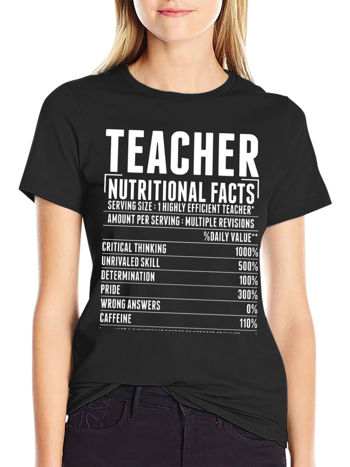 Teacher Nutritional Facts Funny T-Shirt